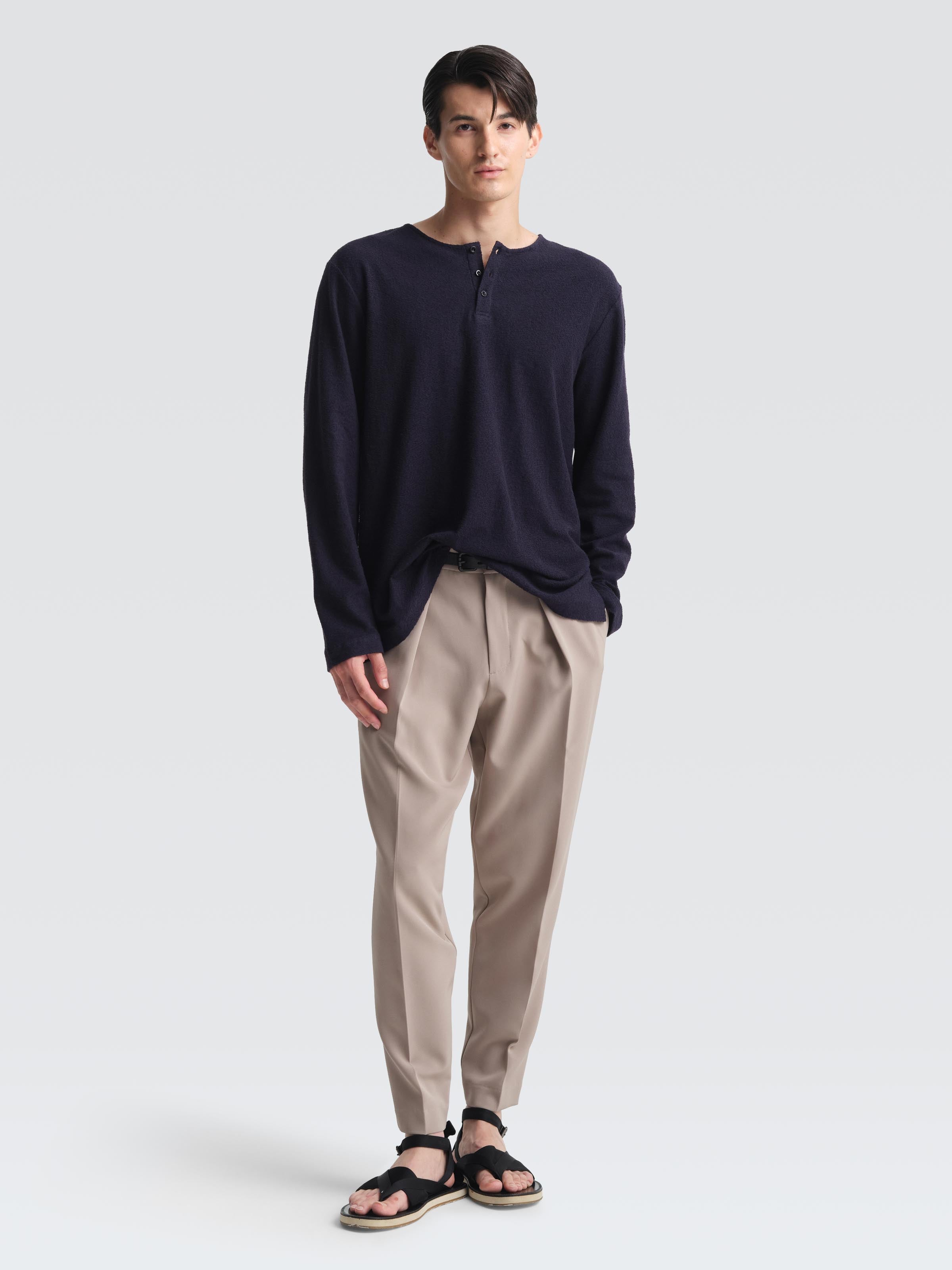 Cotton Jersey Henry Top