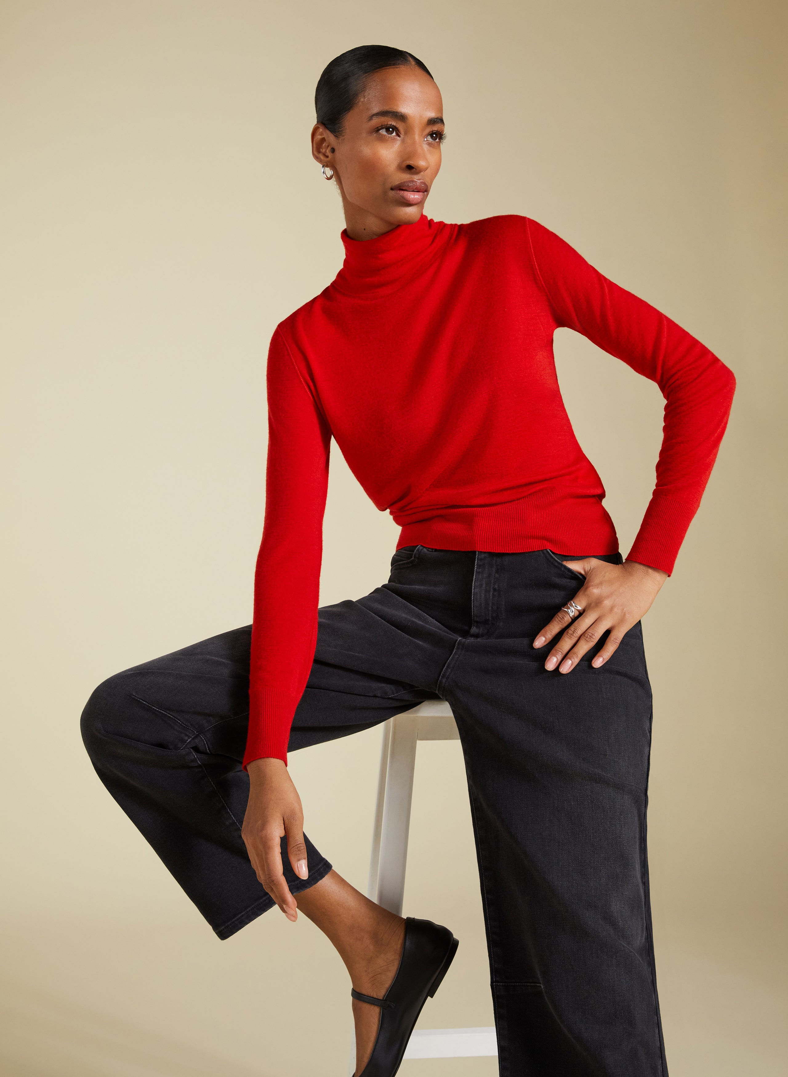 Augustina Semi Sheer Wool Blend Top 2 Augustina Semi Sheer Wool Blend Top