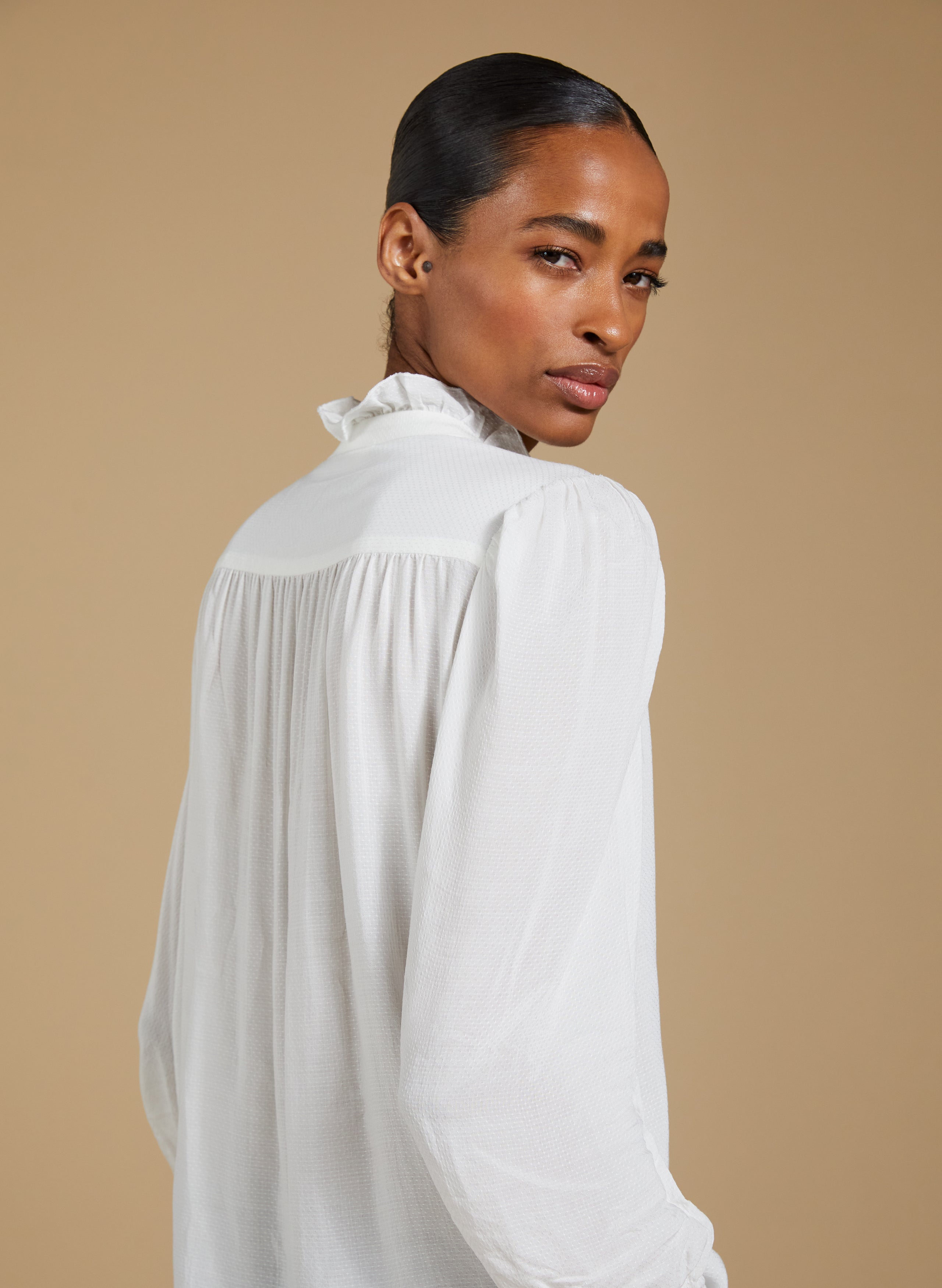 Aurora Frill Neck Sheer Blouse 3 Aurora Frill Neck Sheer Blouse