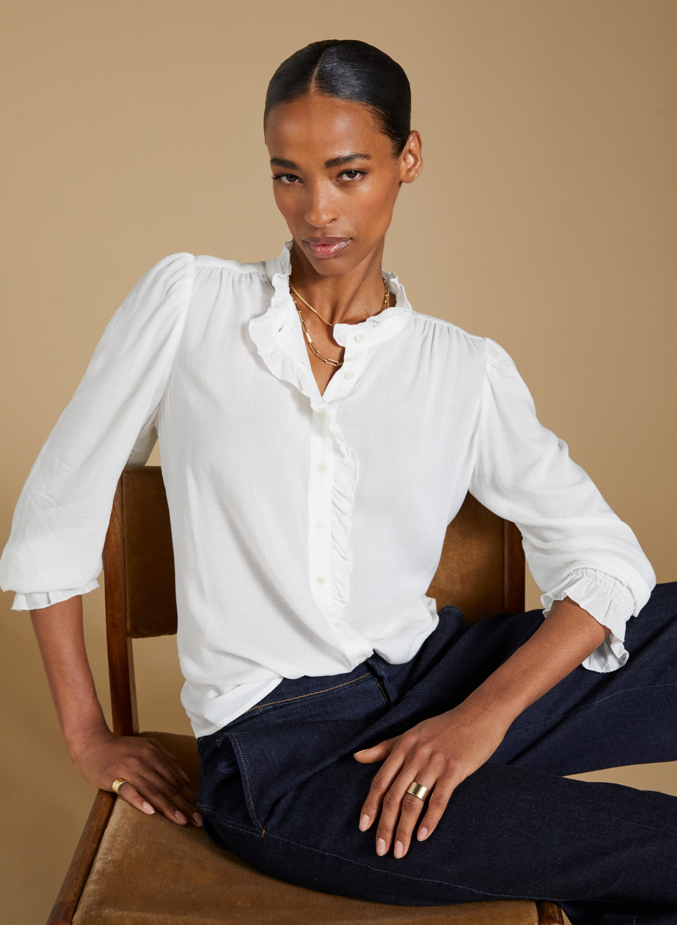 Aurora Frill Neck Sheer Blouse 4 Aurora Frill Neck Sheer Blouse