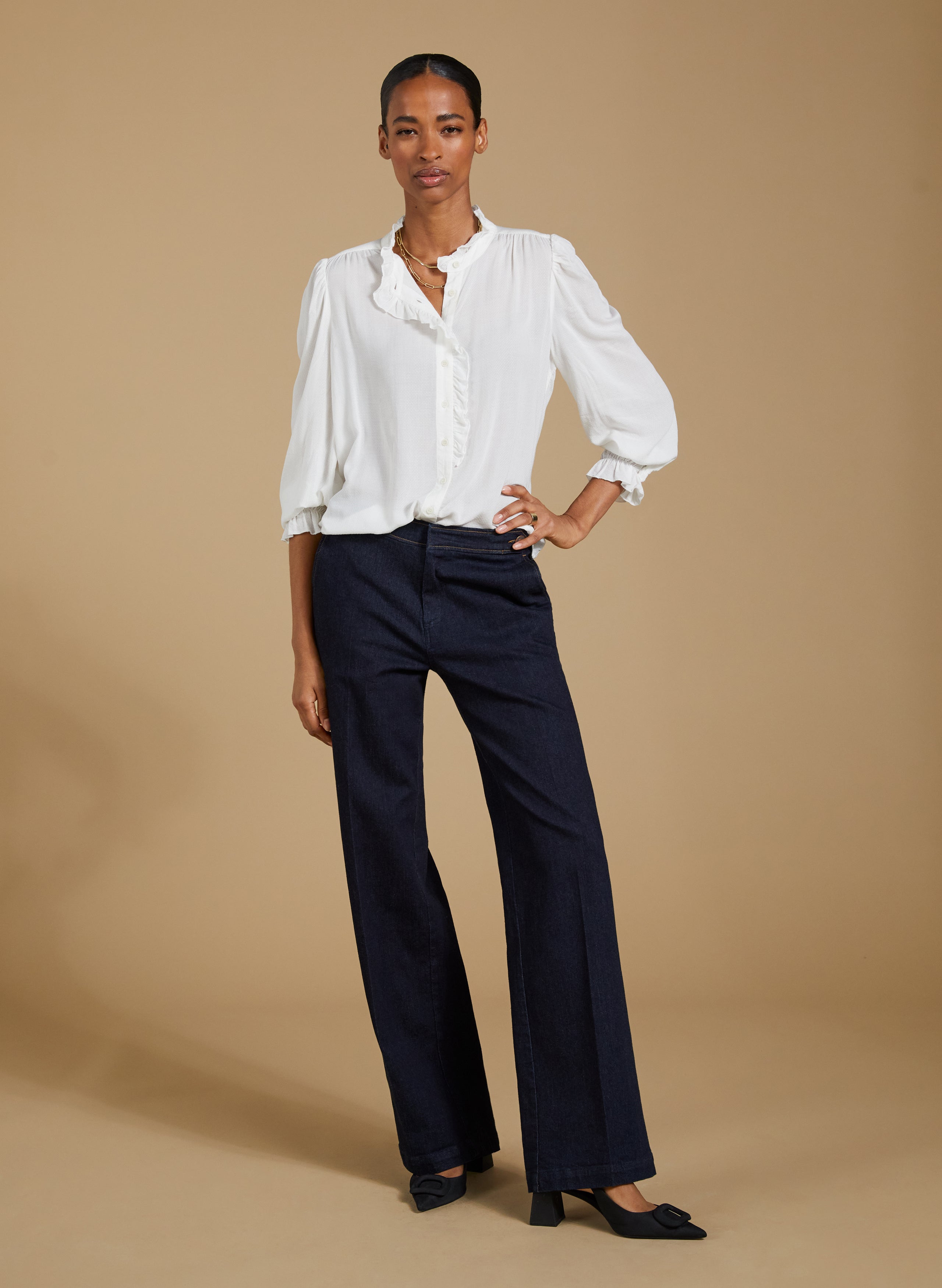 Aurora Frill Neck Sheer Blouse 6 Aurora Frill Neck Sheer Blouse