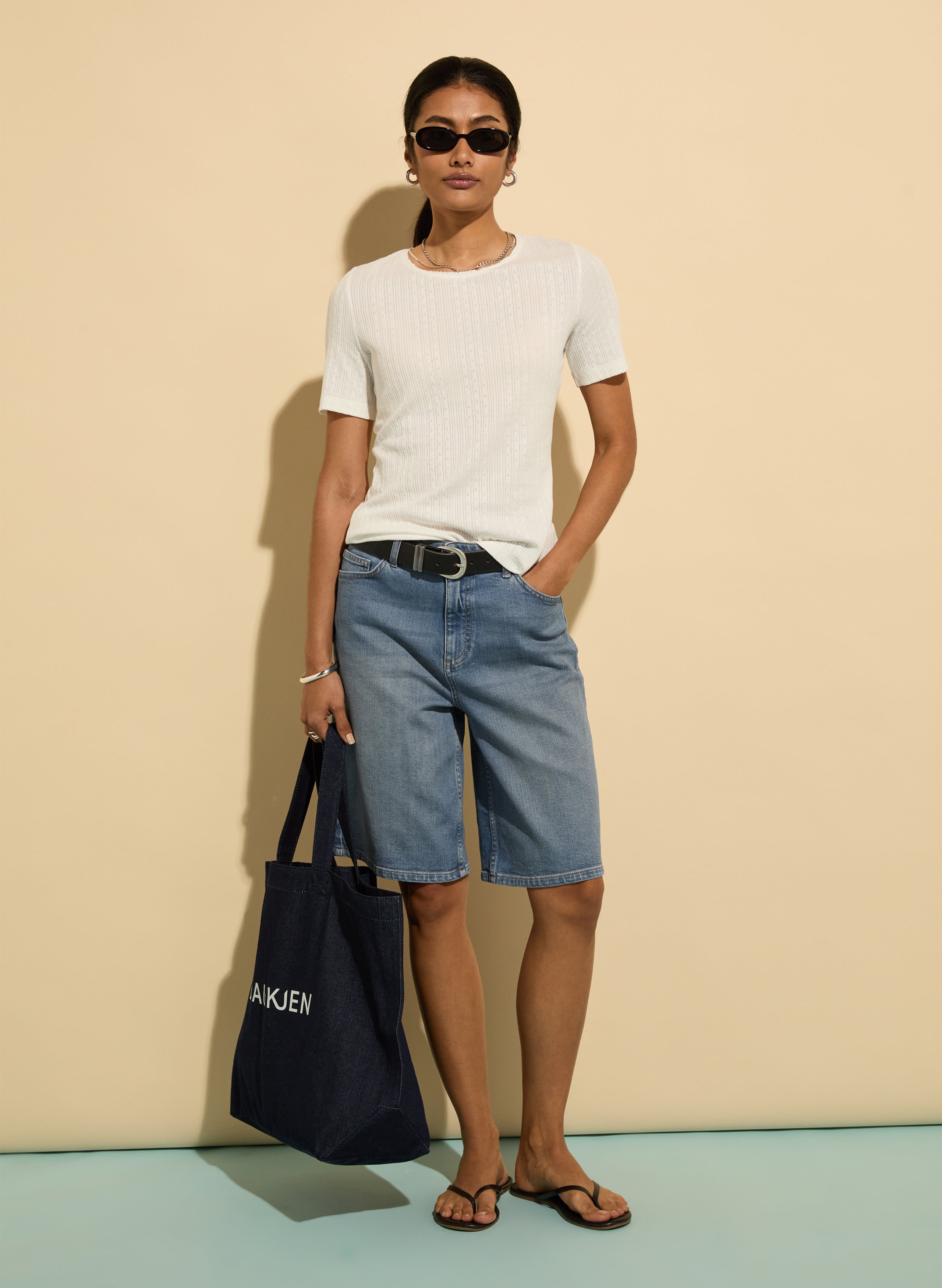 Britney Organic Cotton Stretch Denim Shorts