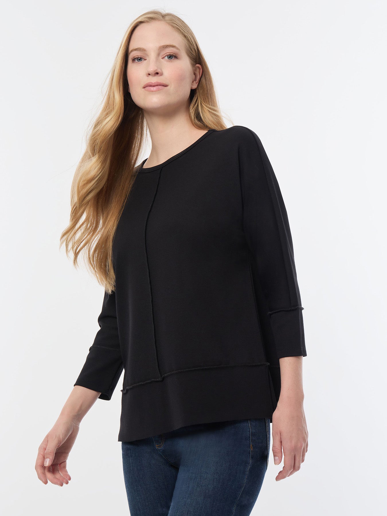 Petite Seam Detail Tunic, Serenity Knit 4 Seam Detail Dolman Tunic