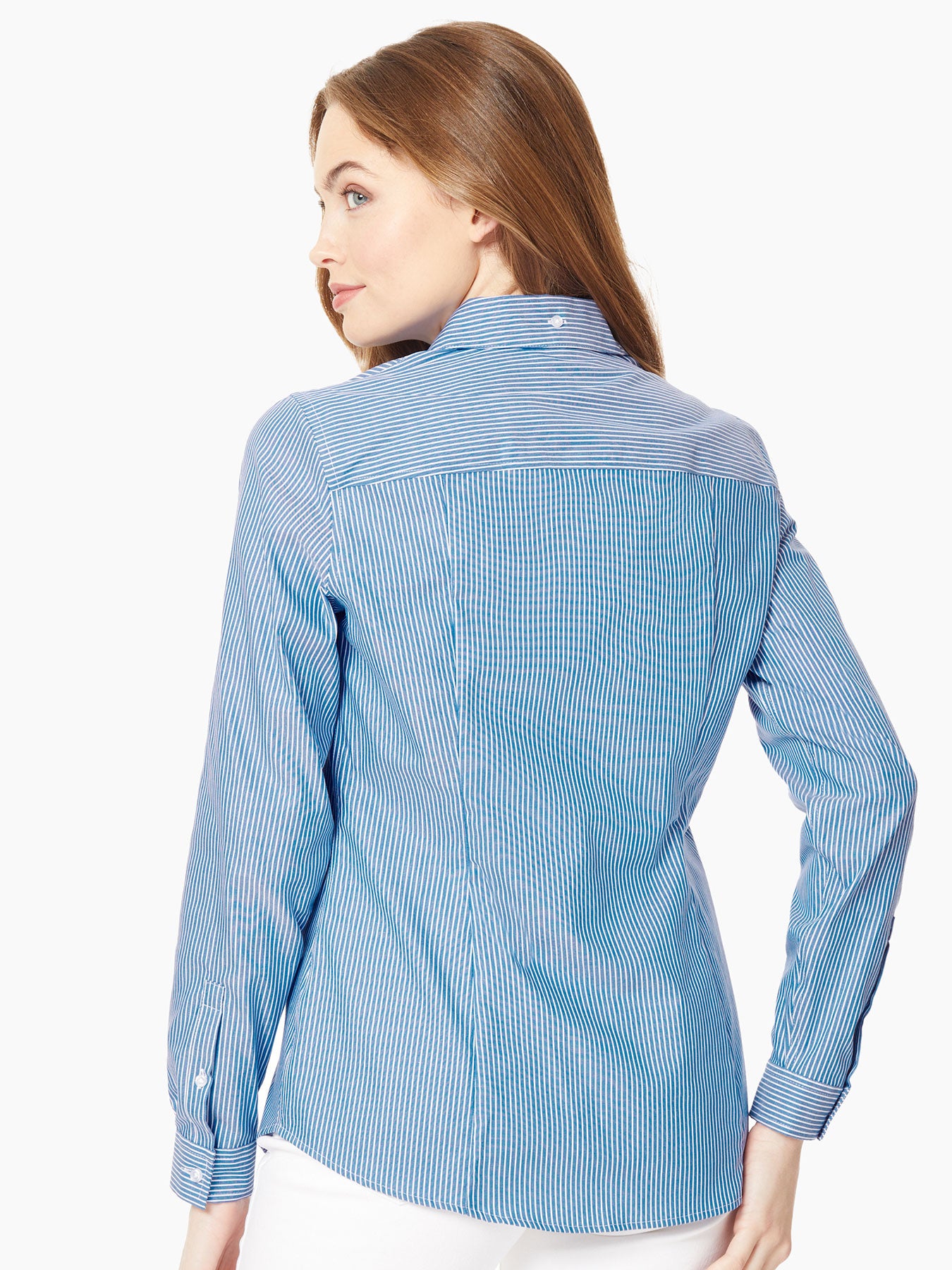 Striped Easy-Care Button-Up Shirt 3 Striped Easy-Care Button-Up Shirt