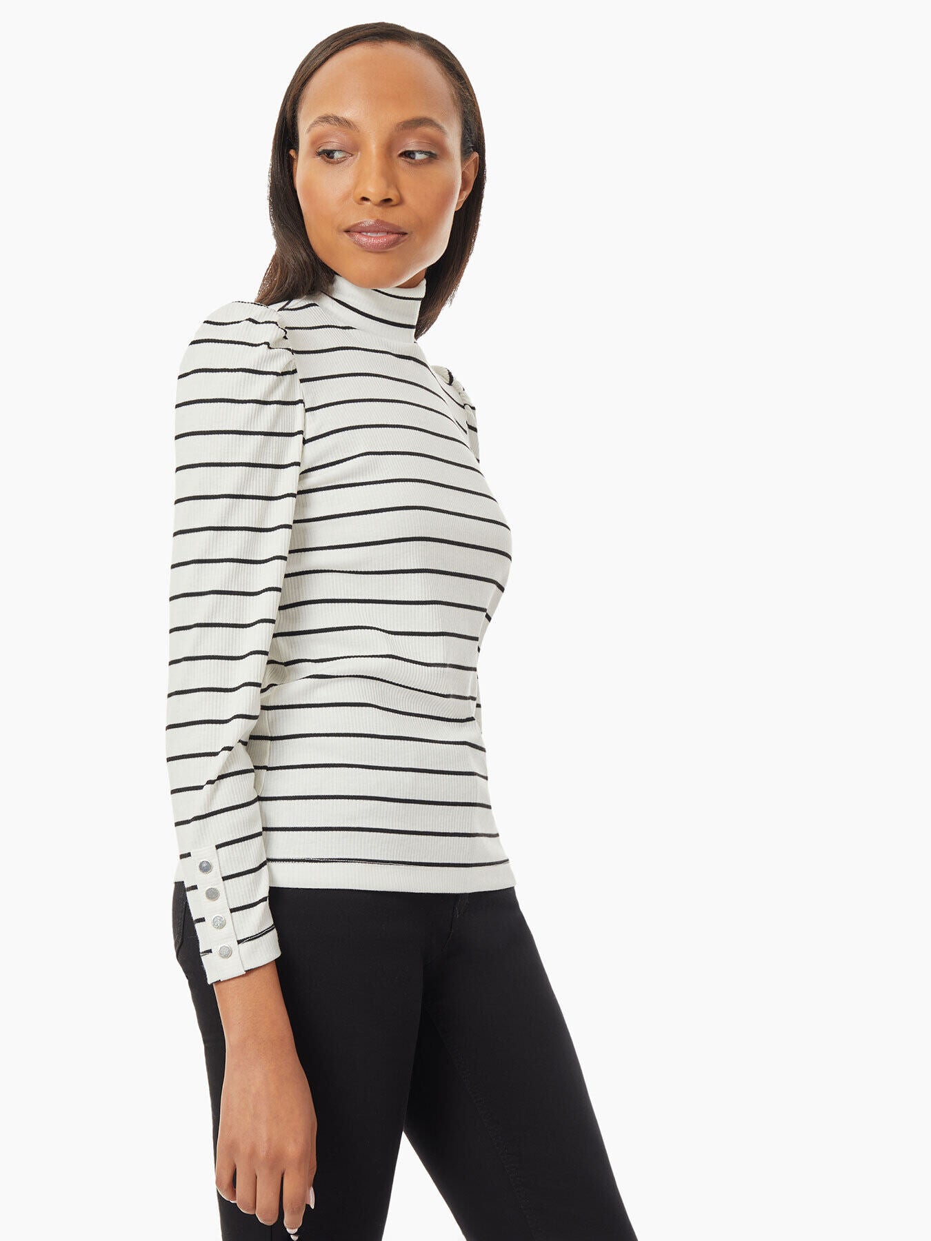 Pinstripe Turtleneck Knit Tunic 2 Pinstripe Turtleneck Knit Tunic