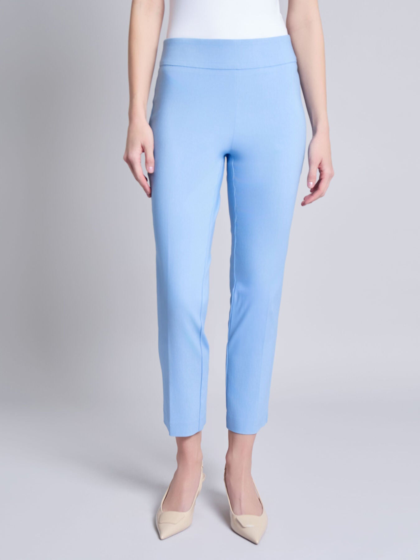 Petite Pull-On Straight Leg Pants, Stretch Twill