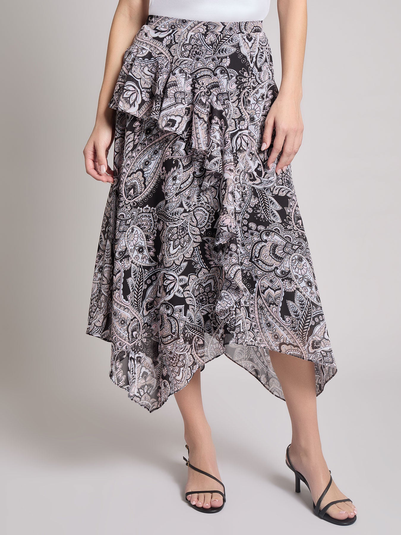 Pull-On Handkerchief Hem Midi Skirt 1 Pull-On Handkerchief Hem Midi Skirt
