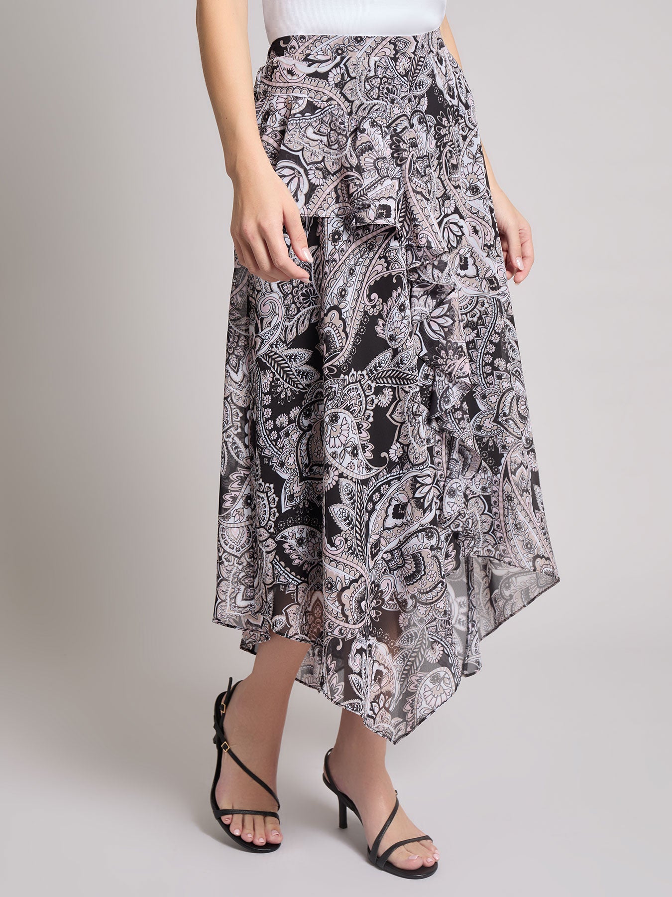 Pull-On Handkerchief Hem Midi Skirt 2 Pull-On Handkerchief Hem Midi Skirt