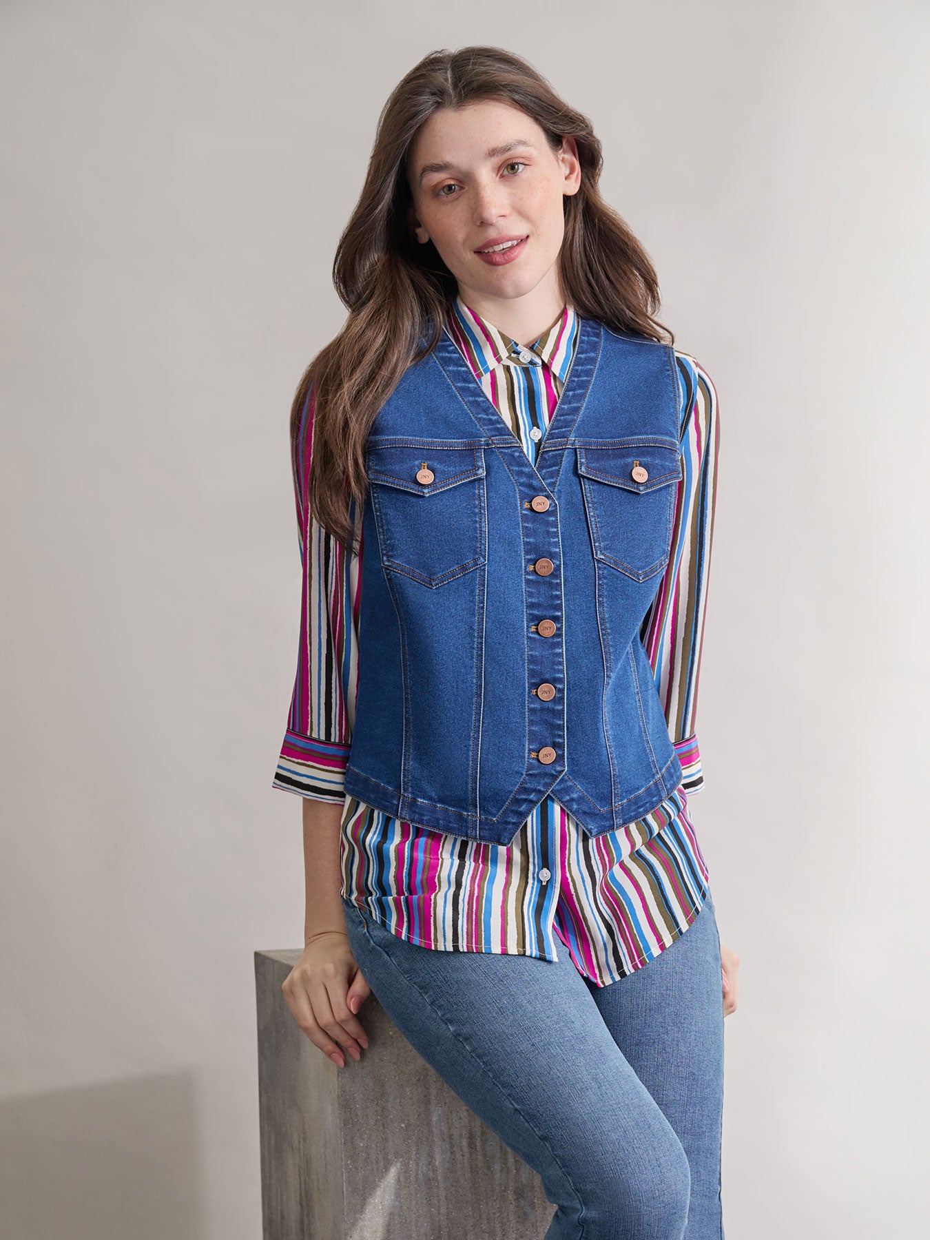 City Denim Vest, Shore Wash
