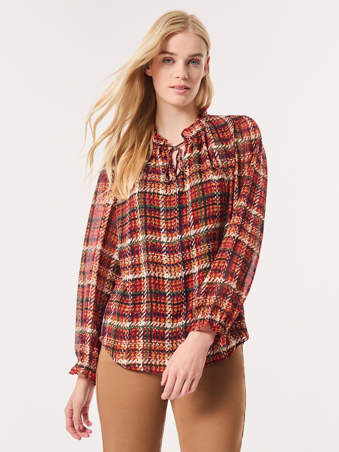 Printed Raglan Peasant Blouse, Chiffon 1 Printed Raglan Peasant Blouse, Chiffon