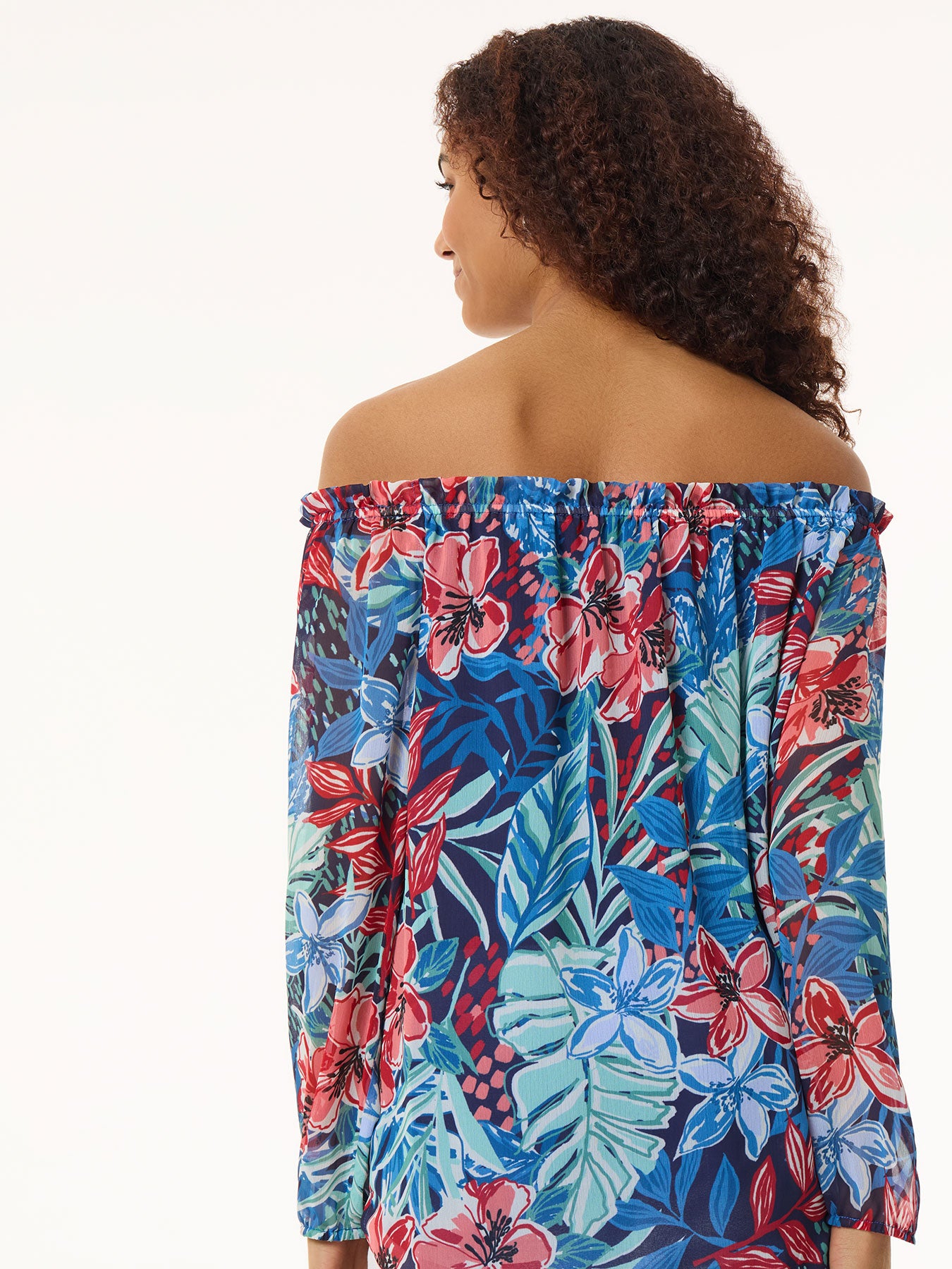 Floral Smocked High Neckline Blouse 3 Floral Smocked High Neckline Blouse