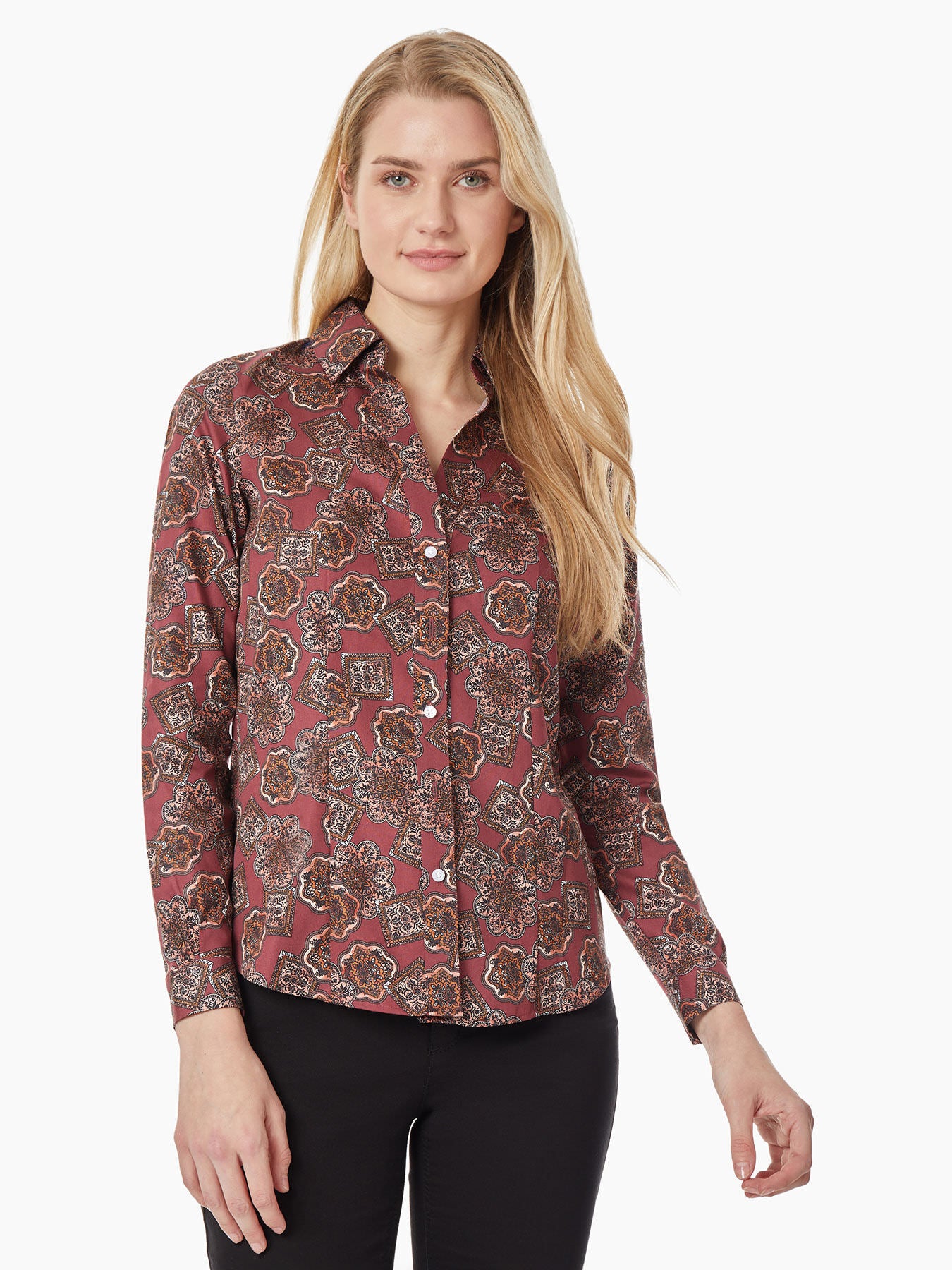 Button-Front Cotton Shirt 1 Button-Front Cotton Shirt