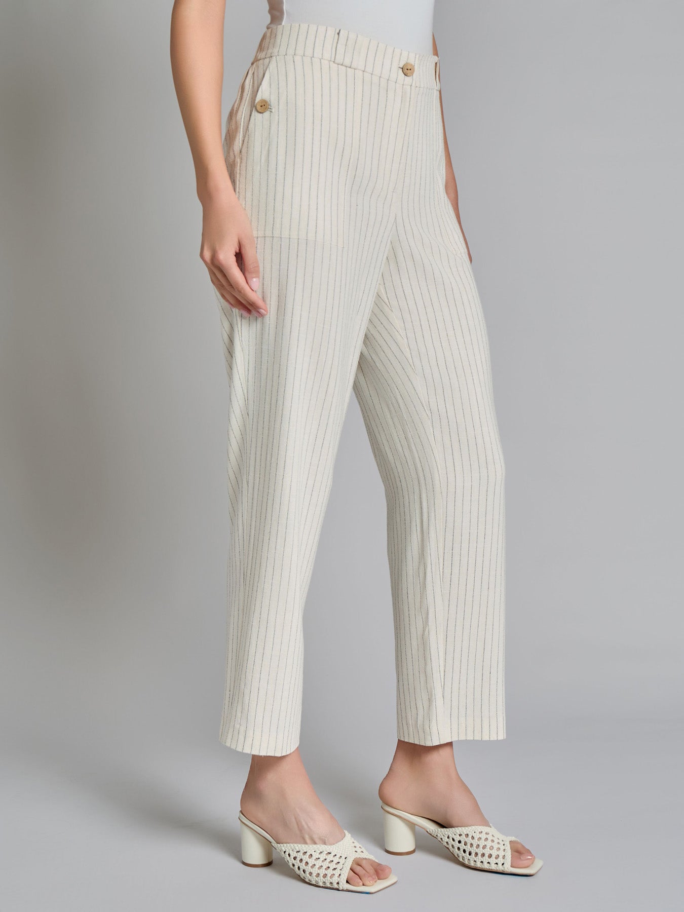 Pinstripe Trouser, Viscose Blend 2 Pinstripe Trouser, Viscose Blend