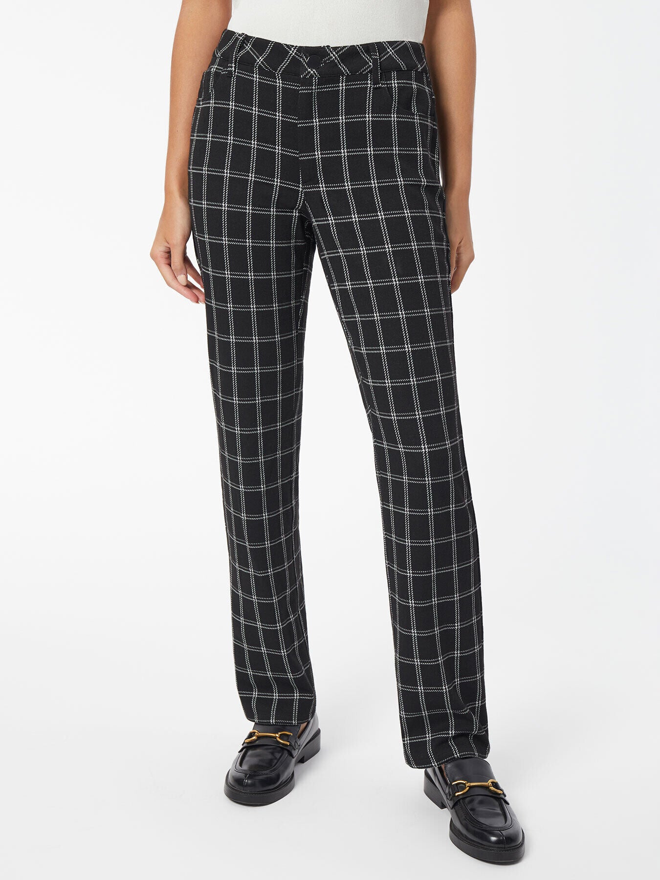 Plaid Lexington Straight-Leg Ponte Pant