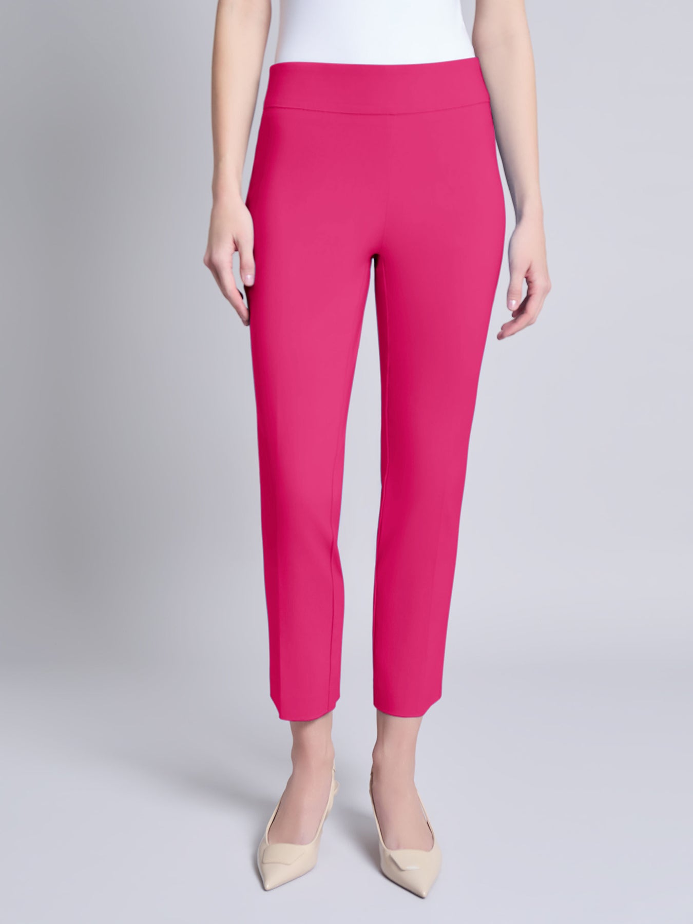 Solid Stretch Pull-On Straight Leg Pant