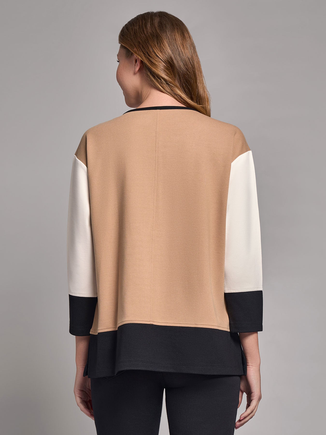 Colorblock Seam Detail Tunic, Serenity Knit 3 Colorblock Seam Detail Tunic, Serenity Knit