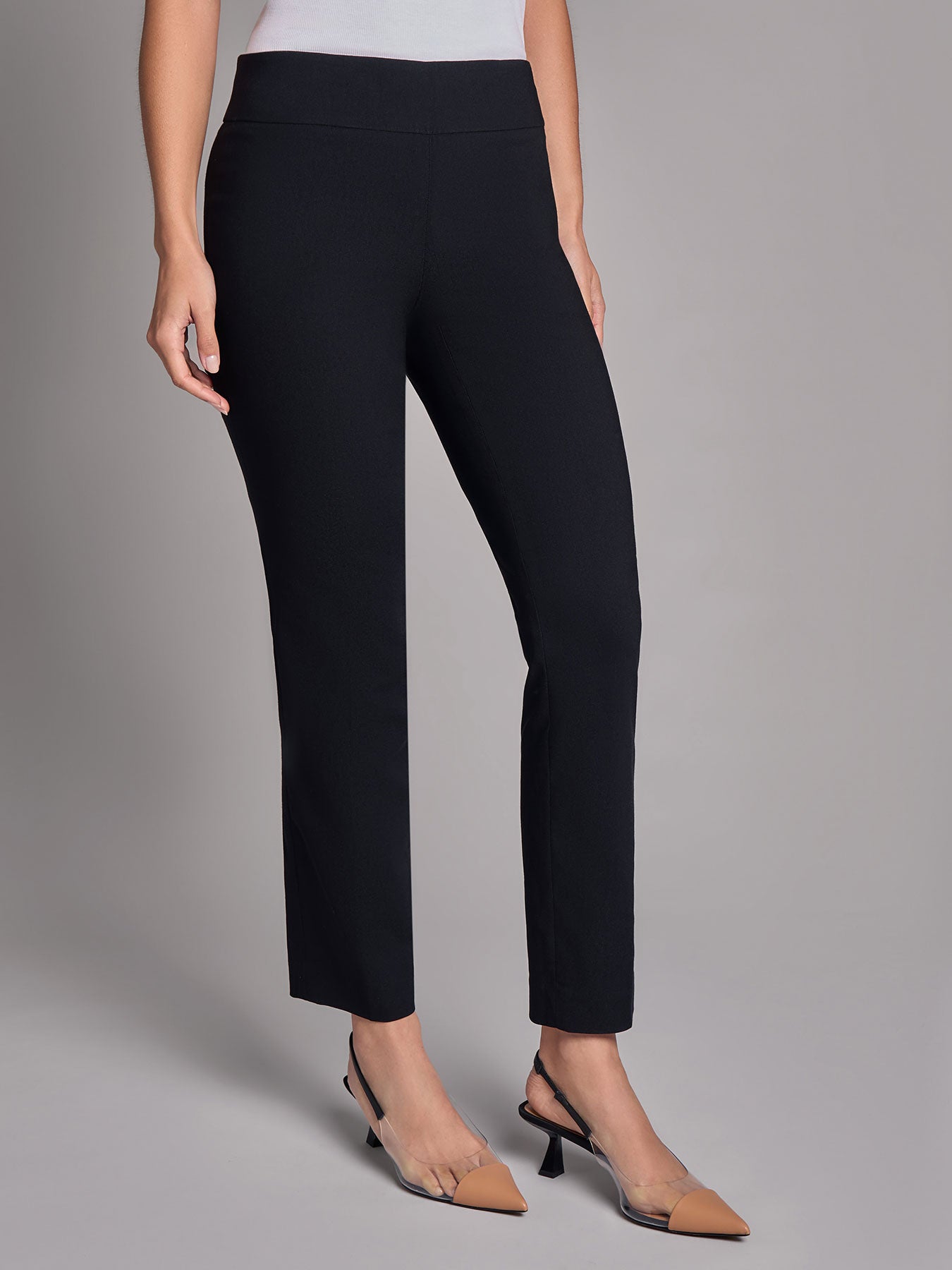 Petite Pull-On Straight Leg Pants, Stretch Twill 2 Petite Pull-On Straight Leg Pants, Stretch Twill