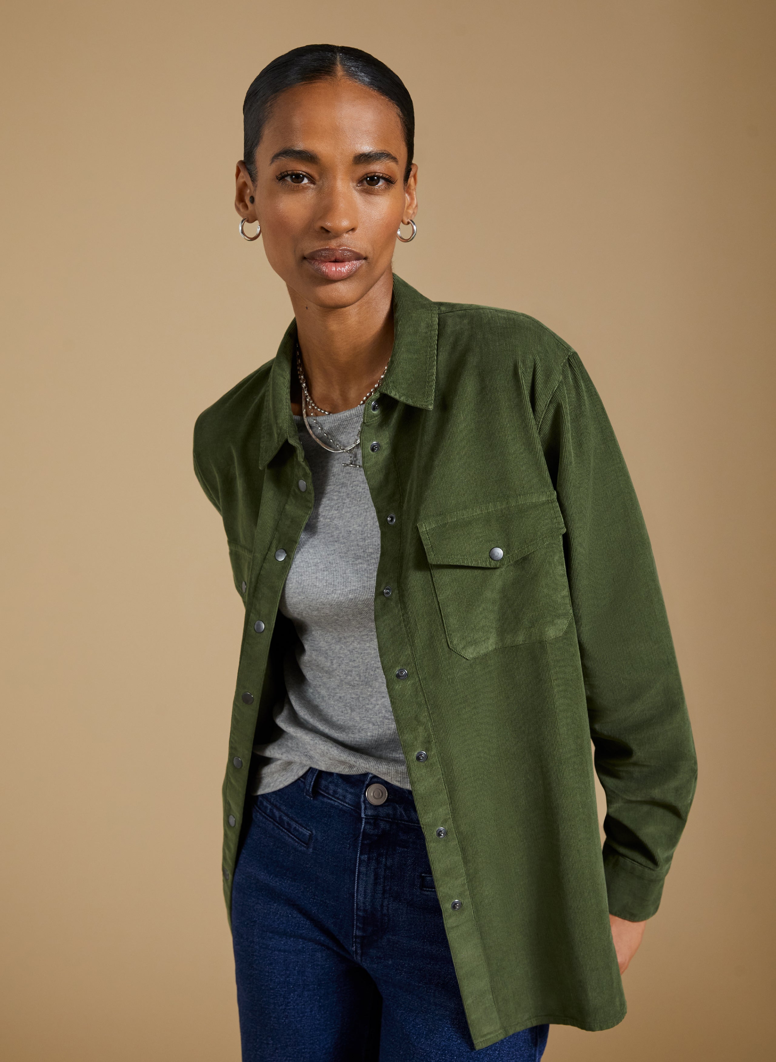 Beata Organic Corduroy Relaxed Shirt 1 Beata Organic Corduroy Relaxed Shirt
