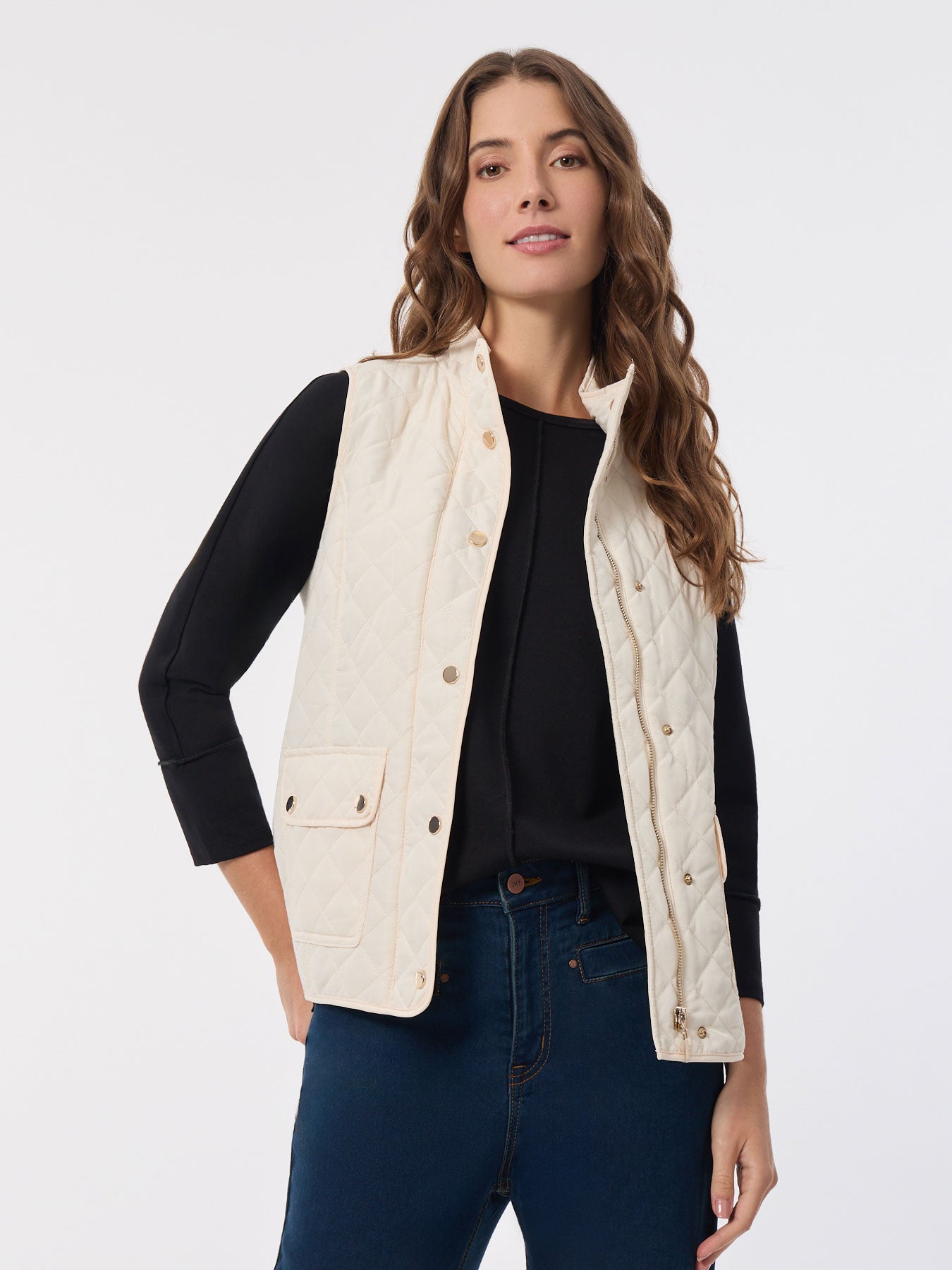 Zip-Front Quilted Vest 1 Zip-Front Quilted Vest