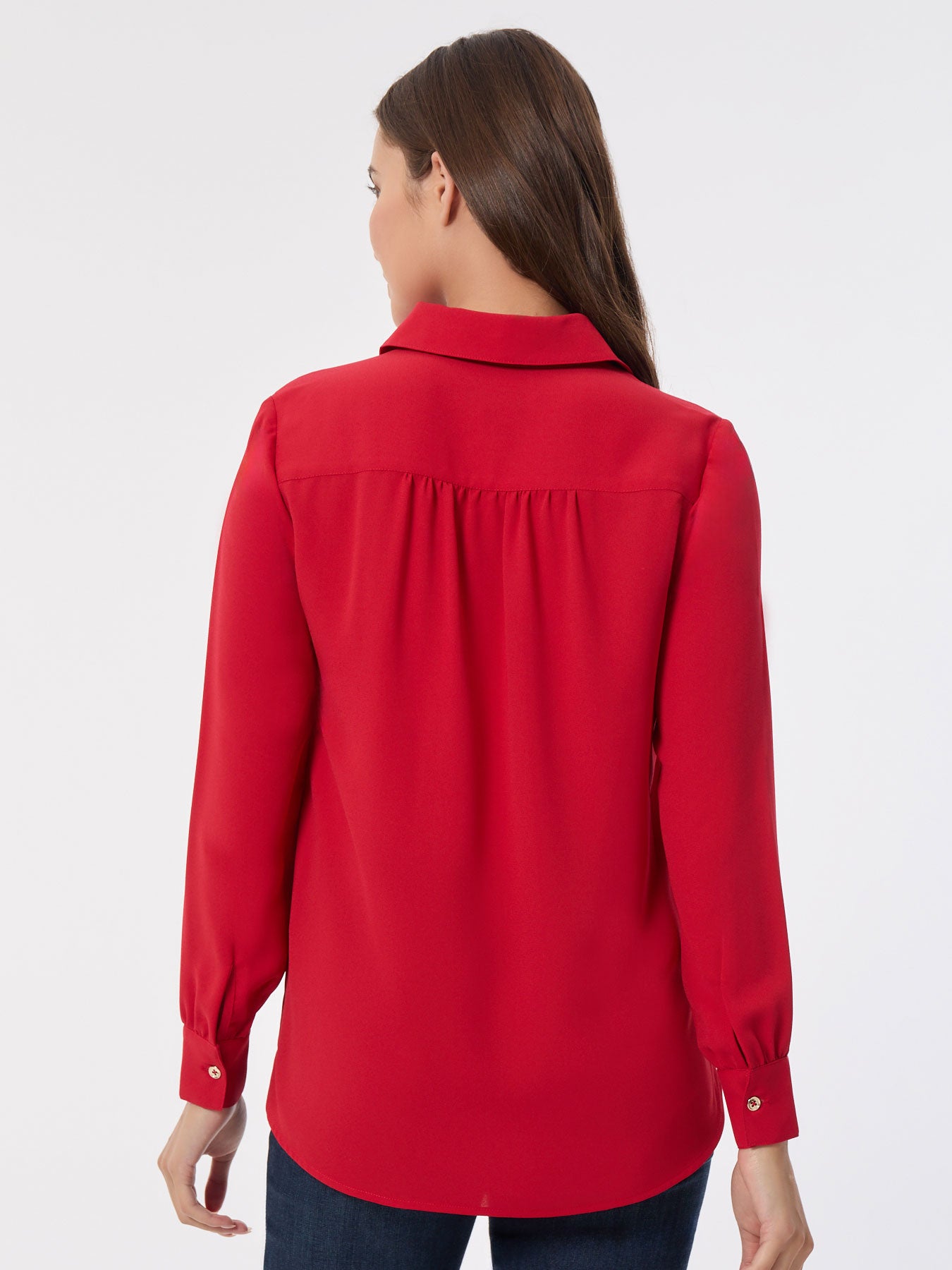 Long Sleeve Popover Tunic, Jasper Crepe 3 Long Sleeve Popover Tunic, Jasper Crepe