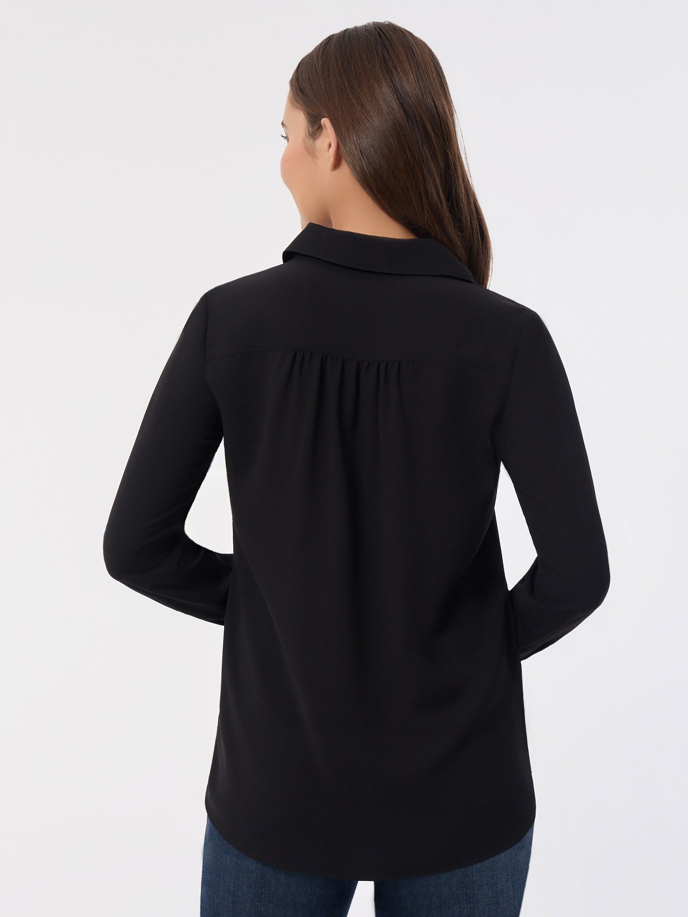 Long Sleeve Popover Tunic, Jasper Crepe 3 Long Sleeve Popover Tunic, Jasper Crepe