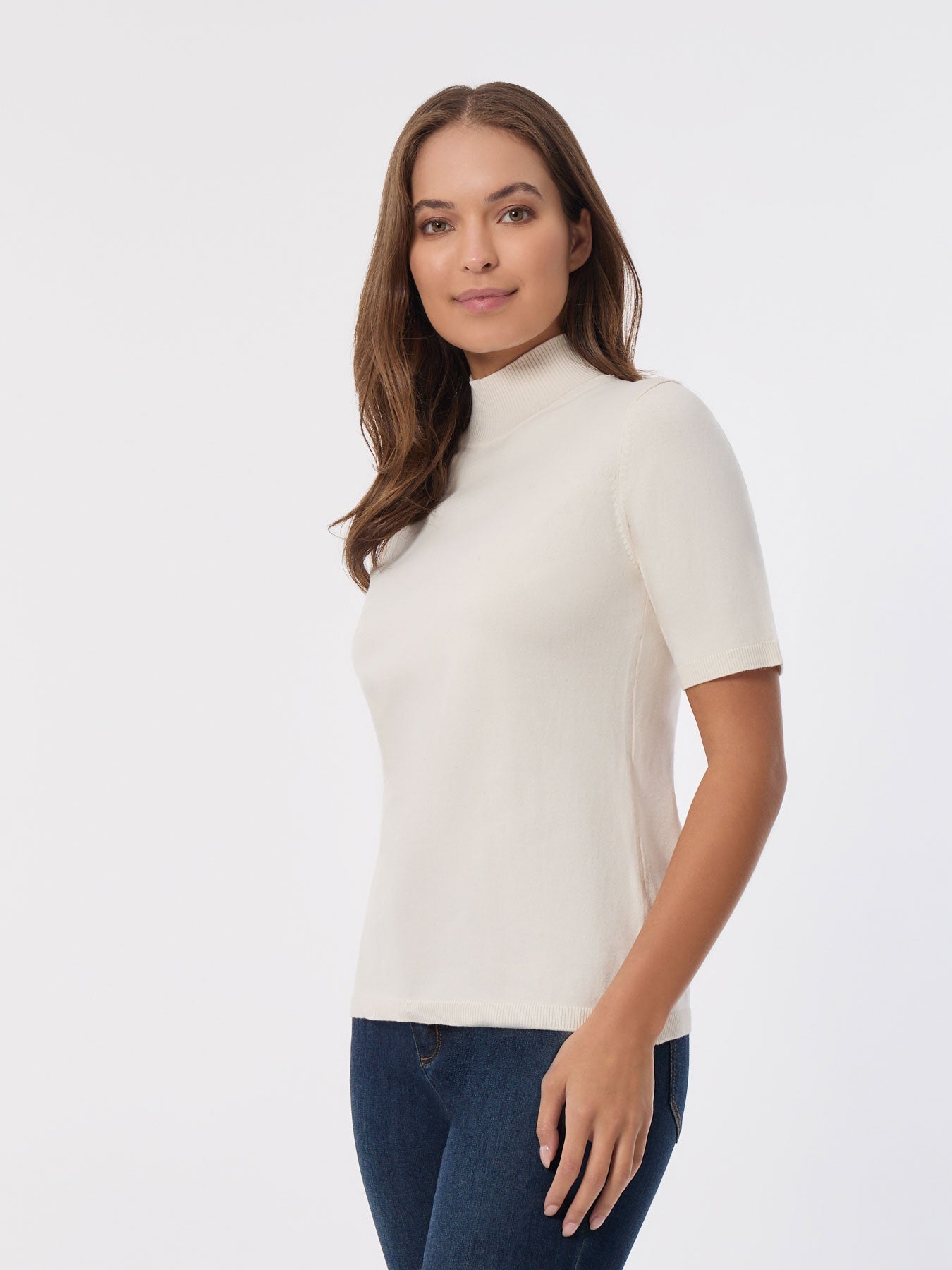 Short Sleeve Mock Neck Top 2 Short Sleeve Mock Neck Top