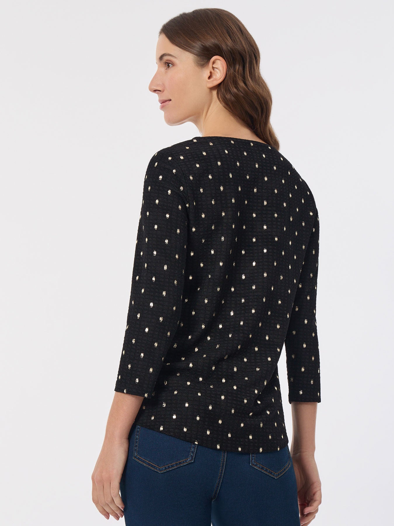 Keyhole Neckline Sparkle Accent Top 3 Keyhole Neckline Sparkle Accent Top