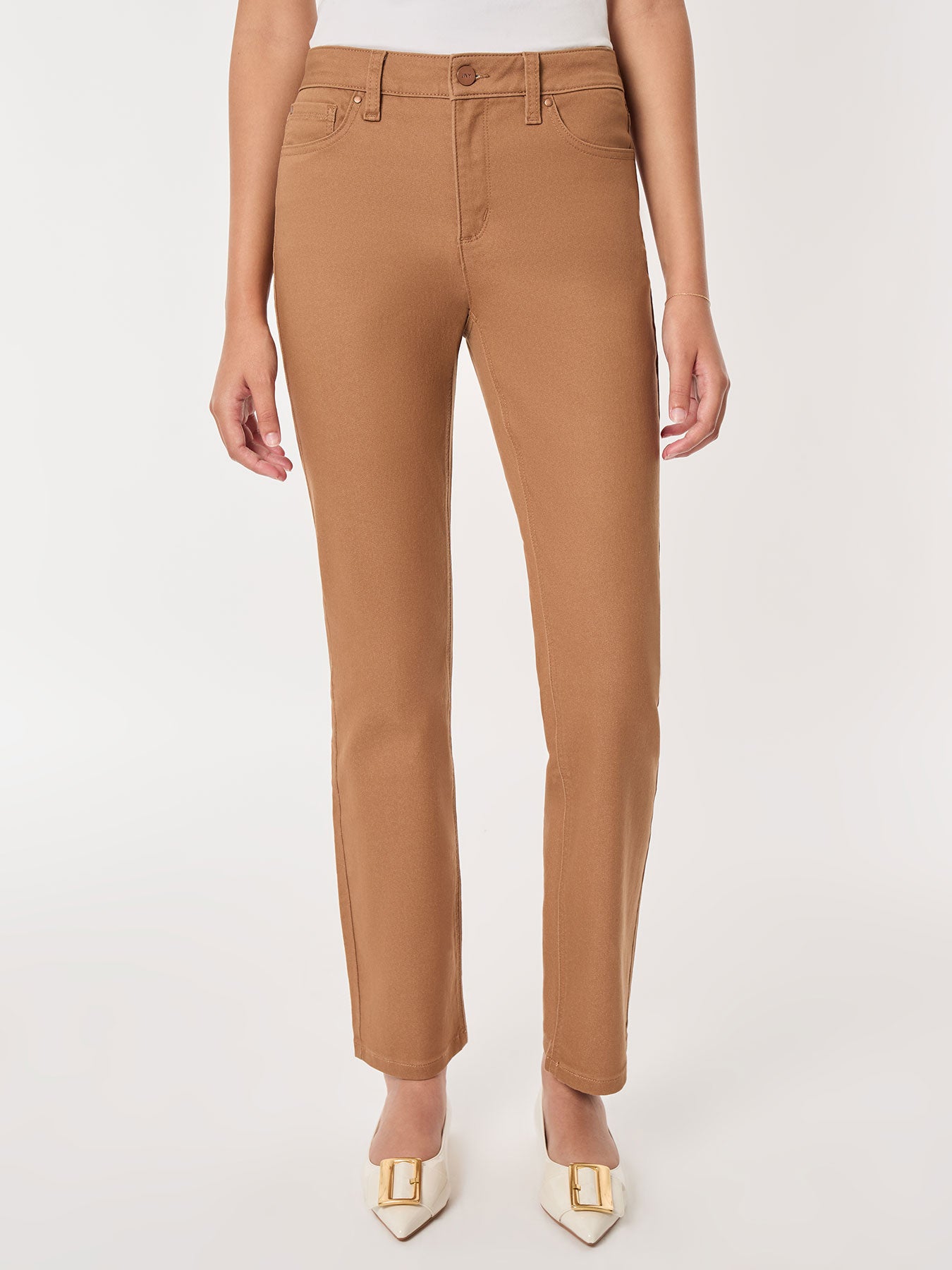 Petite Lexington Straight Leg Jeans, Caramel