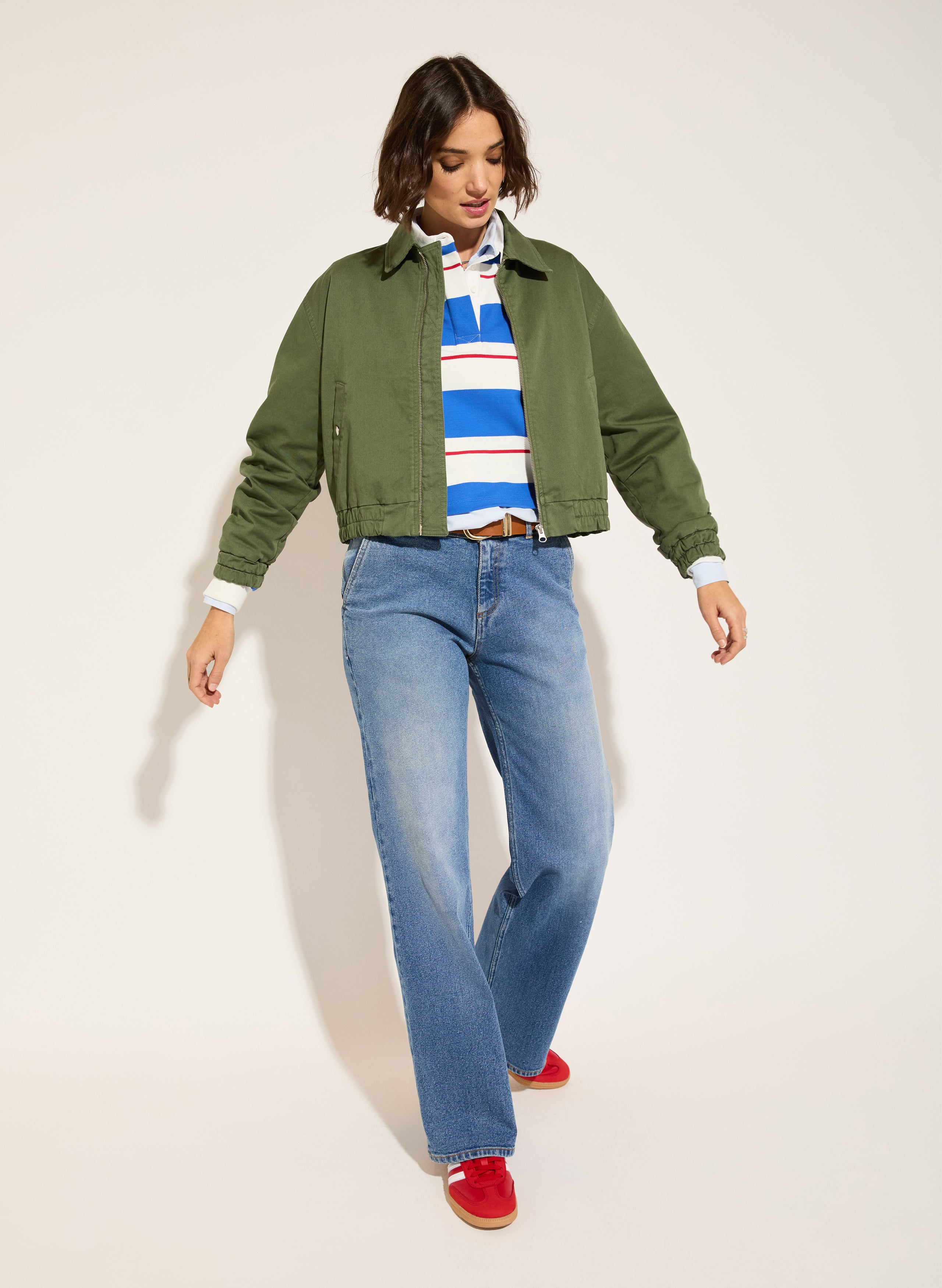 Bluebell Organic Cotton Cropped Rugby Top 3 Bluebell Organic Cotton Cropped Rugby Top