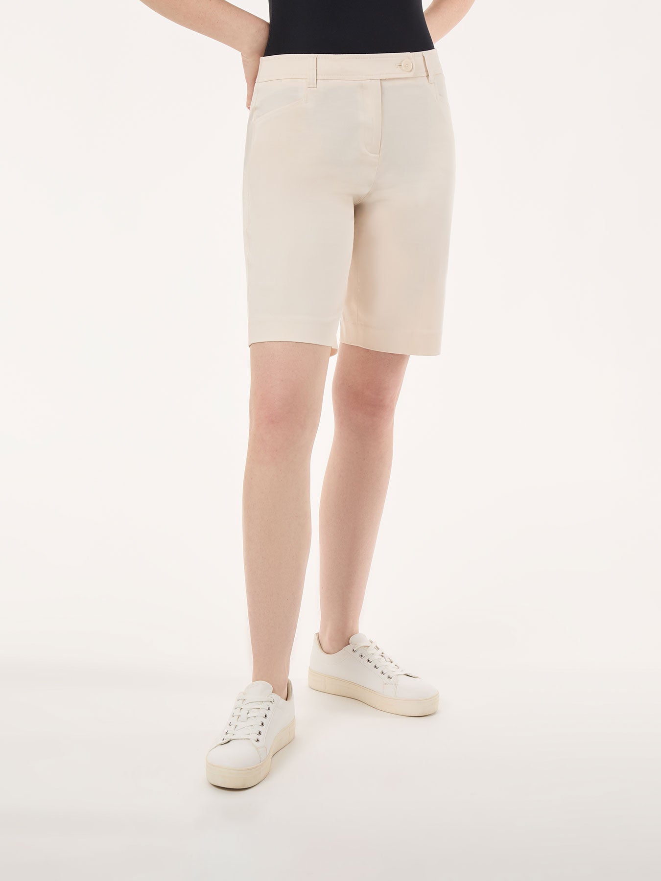 Petite Solid Fly Front Bermuda Short 1 Petite Solid Fly Front Bermuda Short