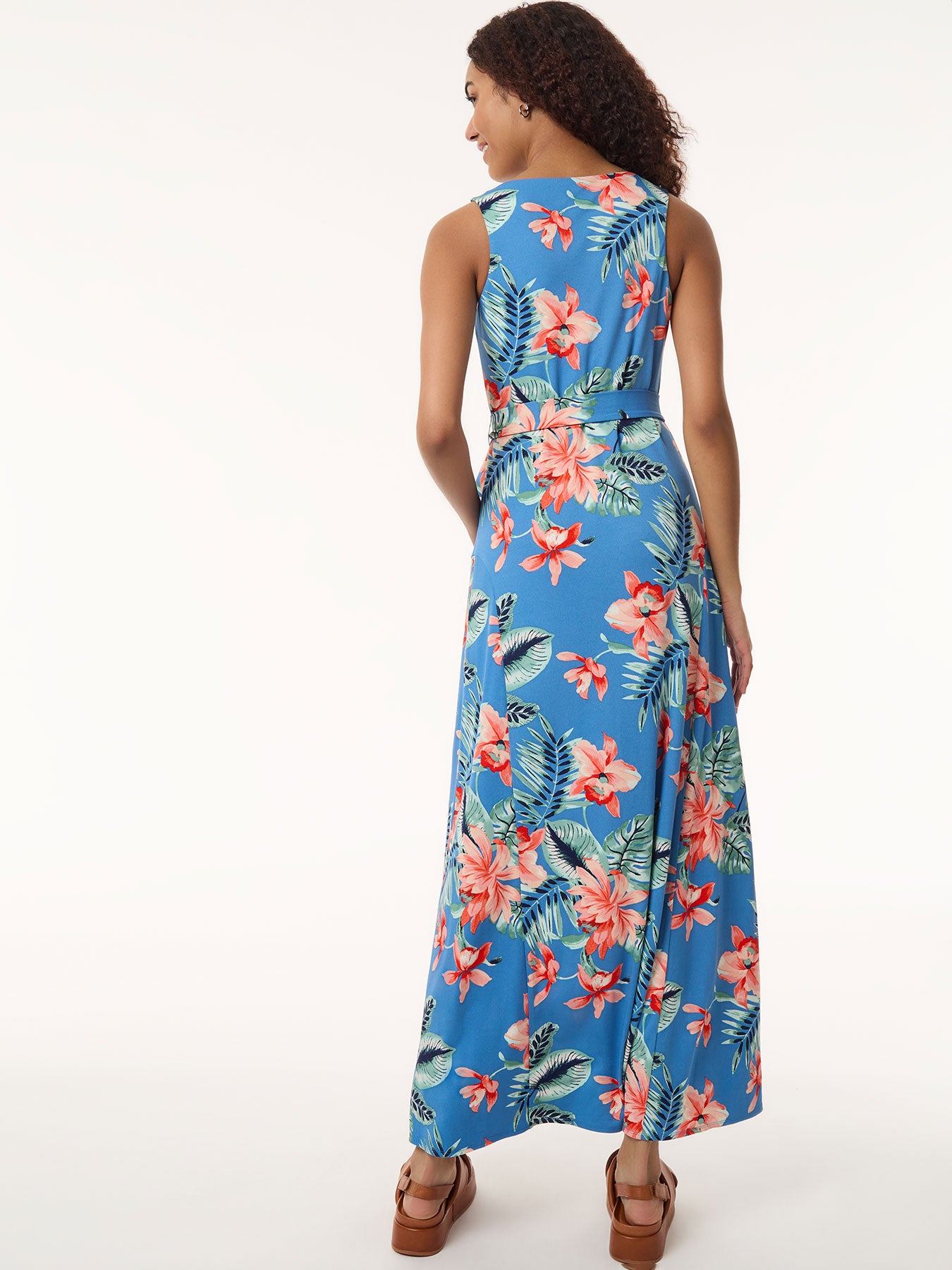 Maxi Tank Dress, Printed Moss Crepe 3 Maxi Tank Dress, Printed Moss Crepe