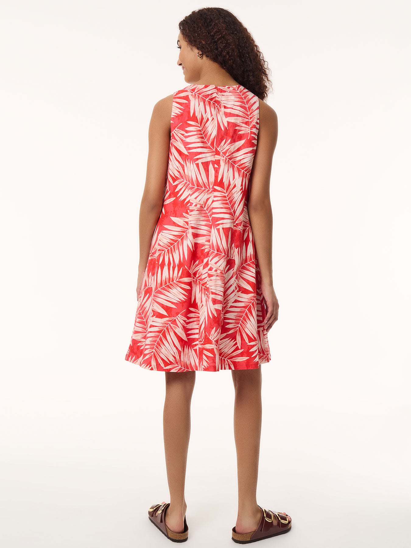 Petite Sleeveless Trapeze Dress, Printed Linen 3 Petite Sleeveless Trapeze Dress, Printed Linen