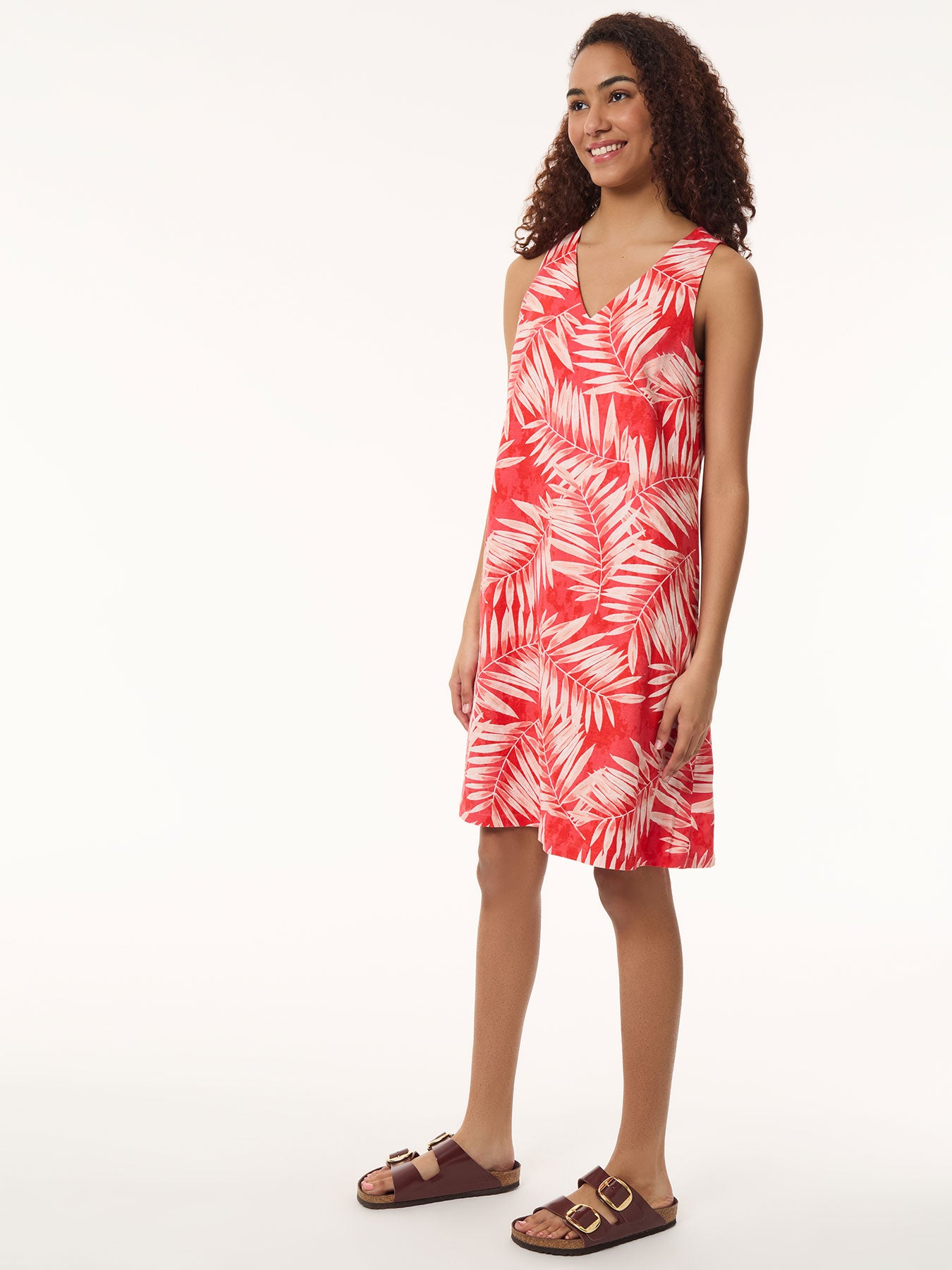 Petite Sleeveless Trapeze Dress, Printed Linen 4 Petite Sleeveless Trapeze Dress, Printed Linen