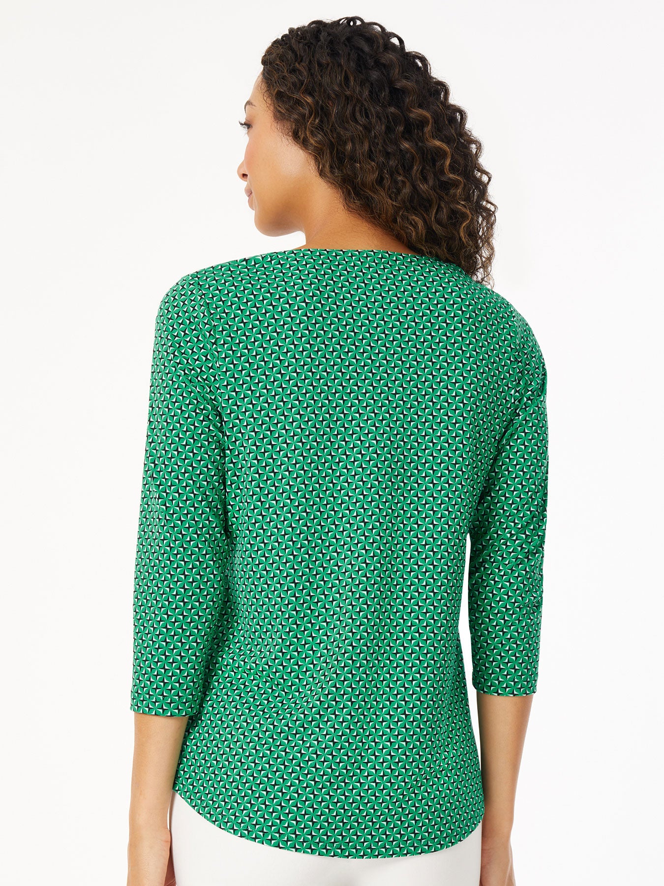 3/4 Sleeve Keyhole Neckline Top 3 3/4 Sleeve Keyhole Neckline Top