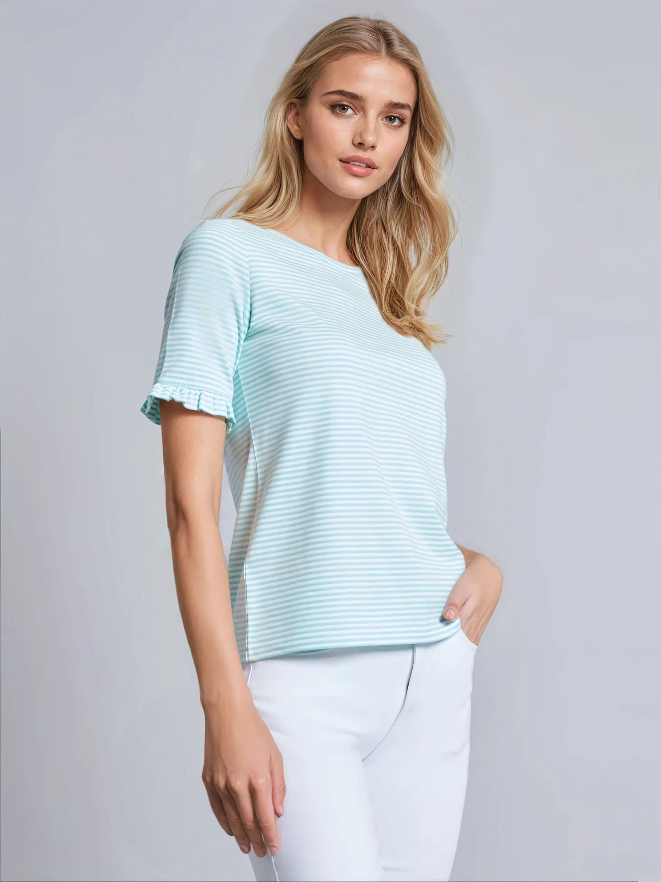 Ruffle Sleeve Stripe Top 2 Ruffle Sleeve Stripe Top