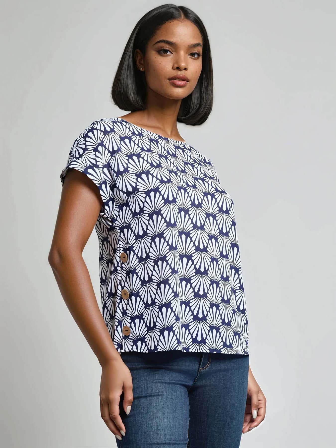 Petite Button Detail Blouse, Crepe de Chine 2 Petite Button Detail Blouse, Crepe de Chine