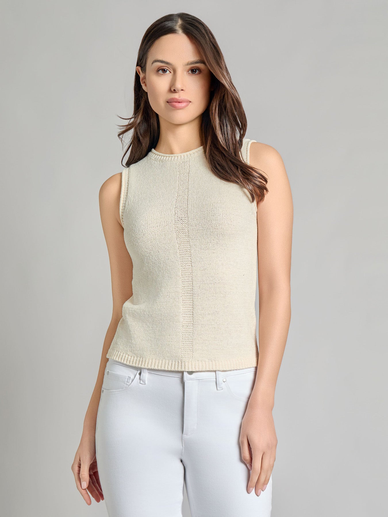 Crew Neck Knit Tank Top
