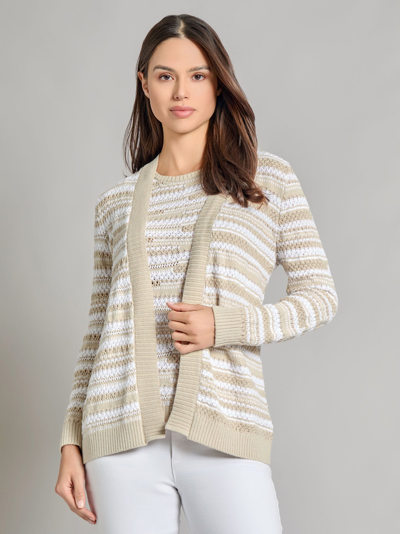 Open Front Textured Knit Cardigan 1 Open Front Textured Knit Cardigan