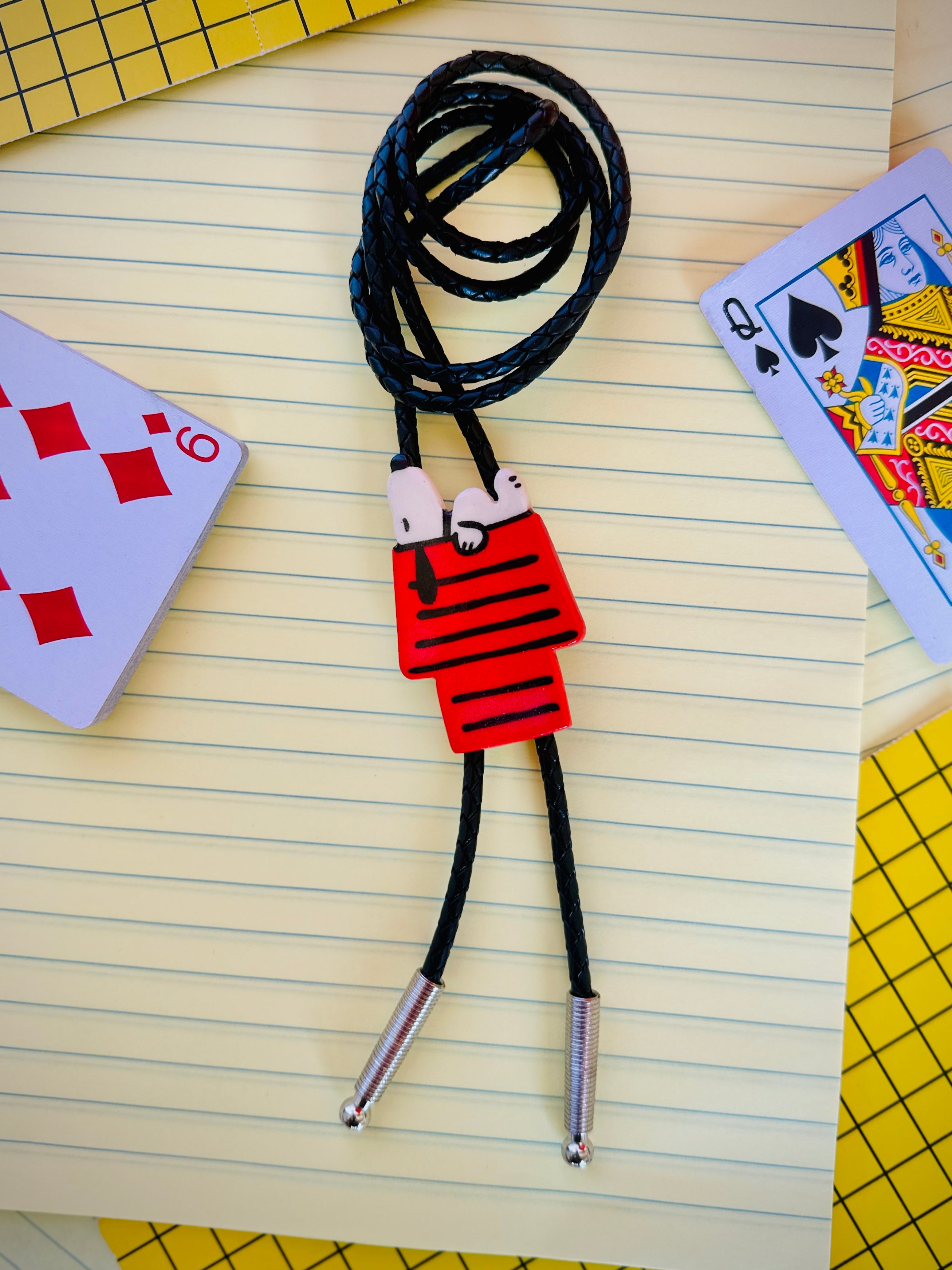 Doghouse Snoopy Ceramic Bolo Tie