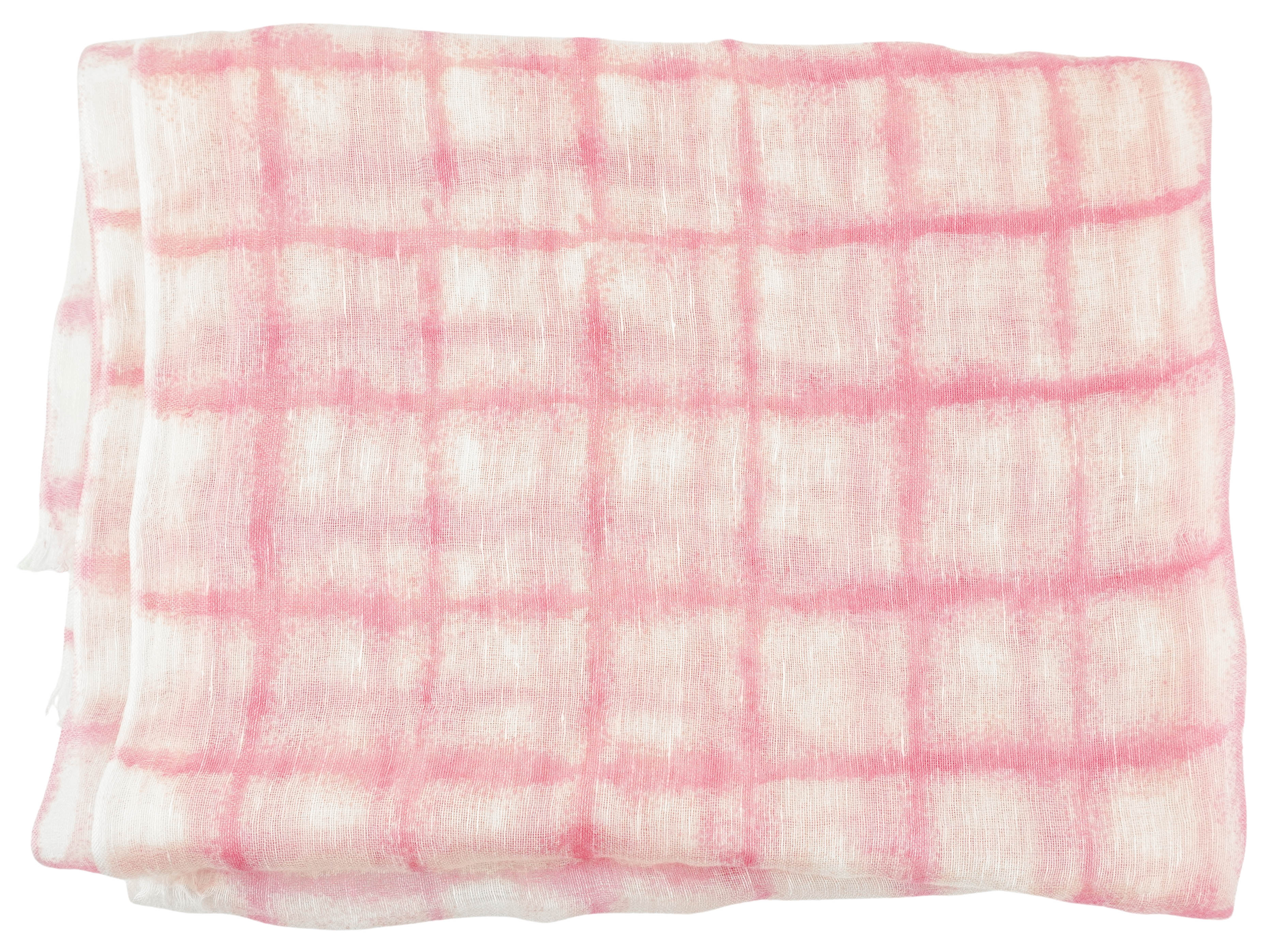 Bajra Checkered Scarf in Pink/Cream
