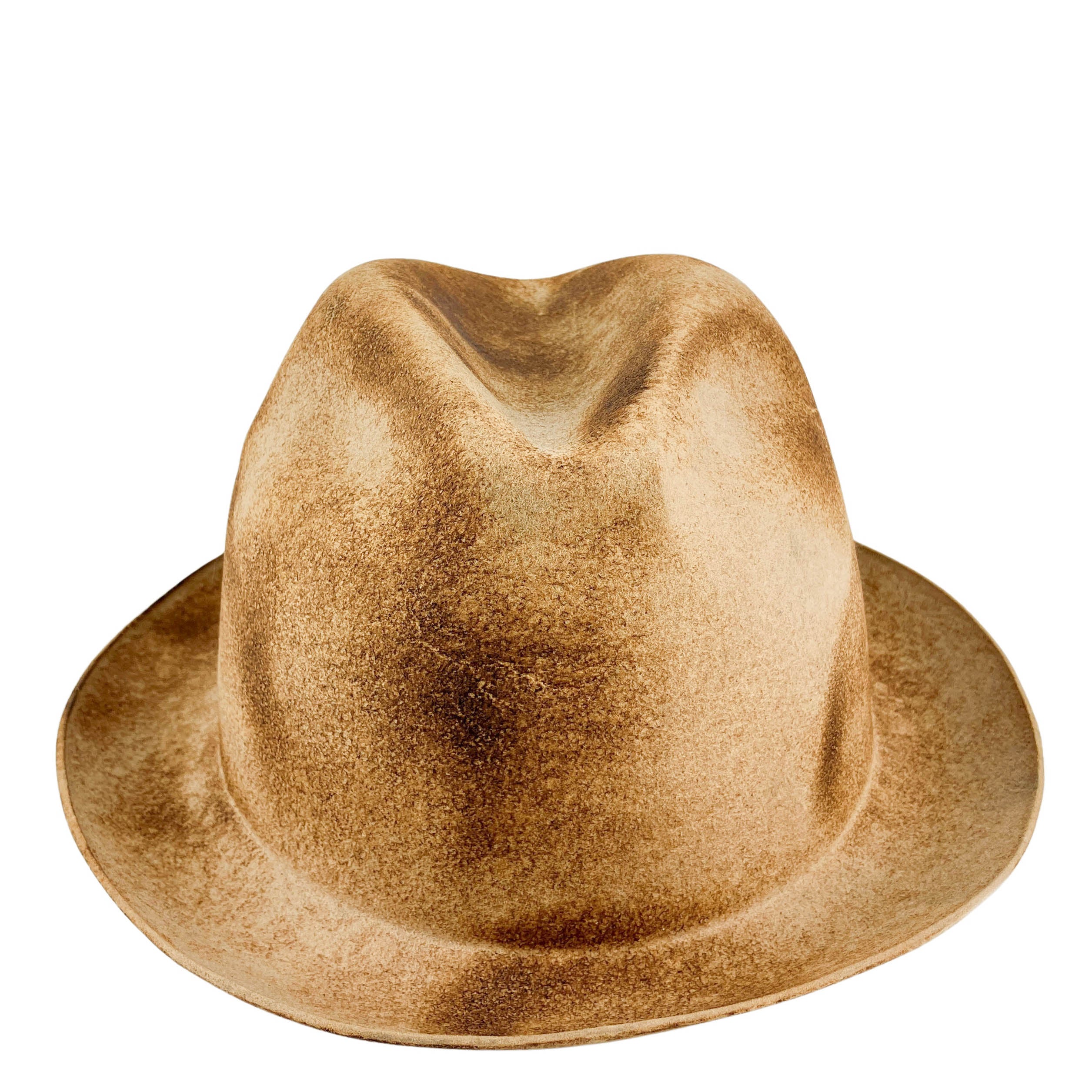 Reinhard Plank Coated Wool Fedora in Tan