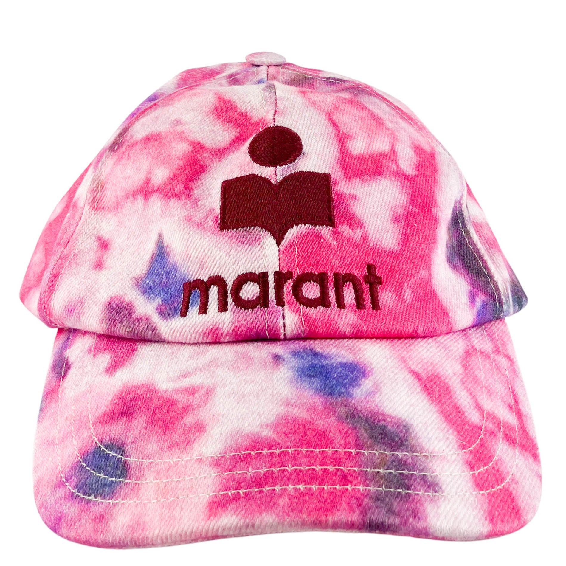 Isabel Marant Tyron Logo Cap in Pink Tie-Dye