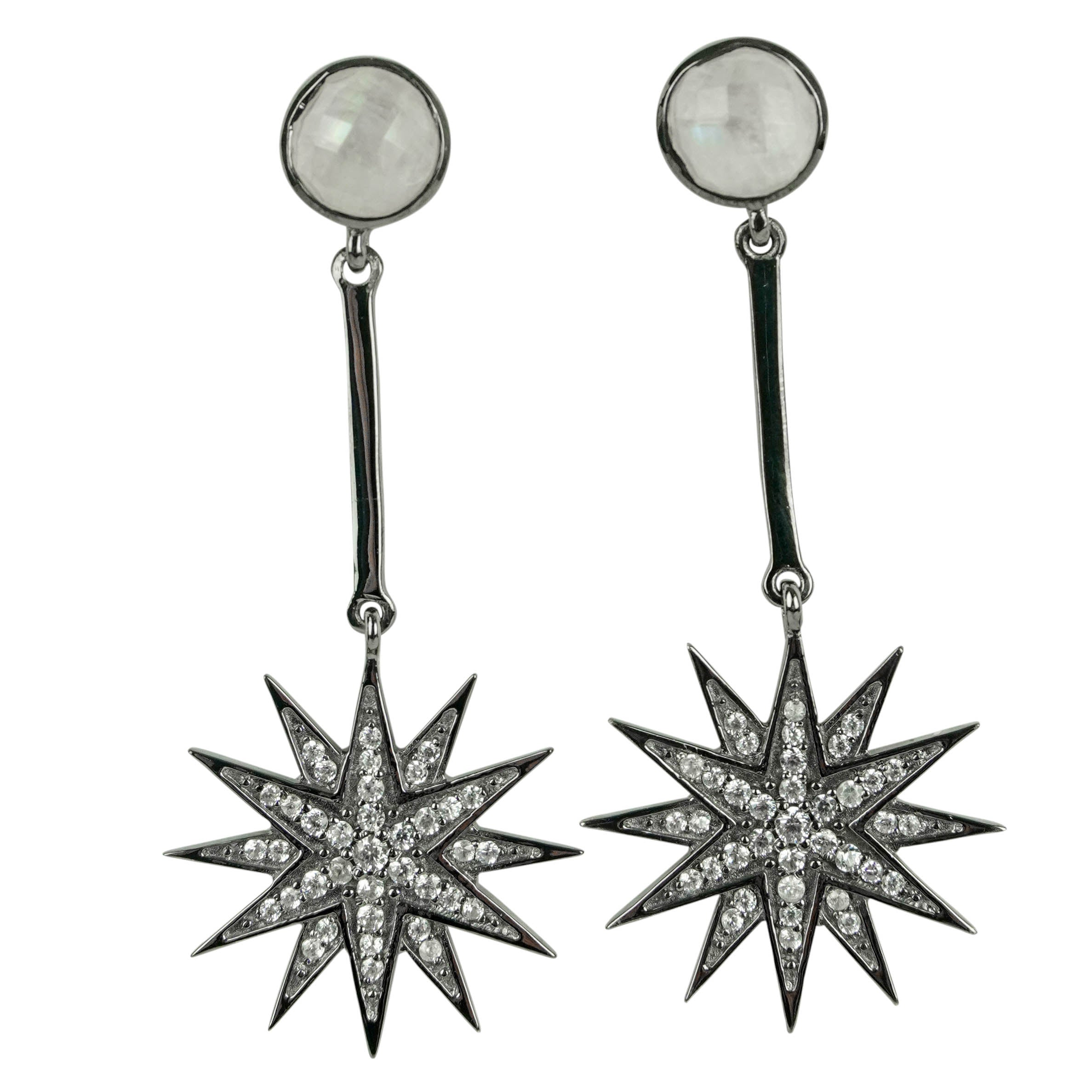 Ela Rae Starburst Moonstone Post Earrings