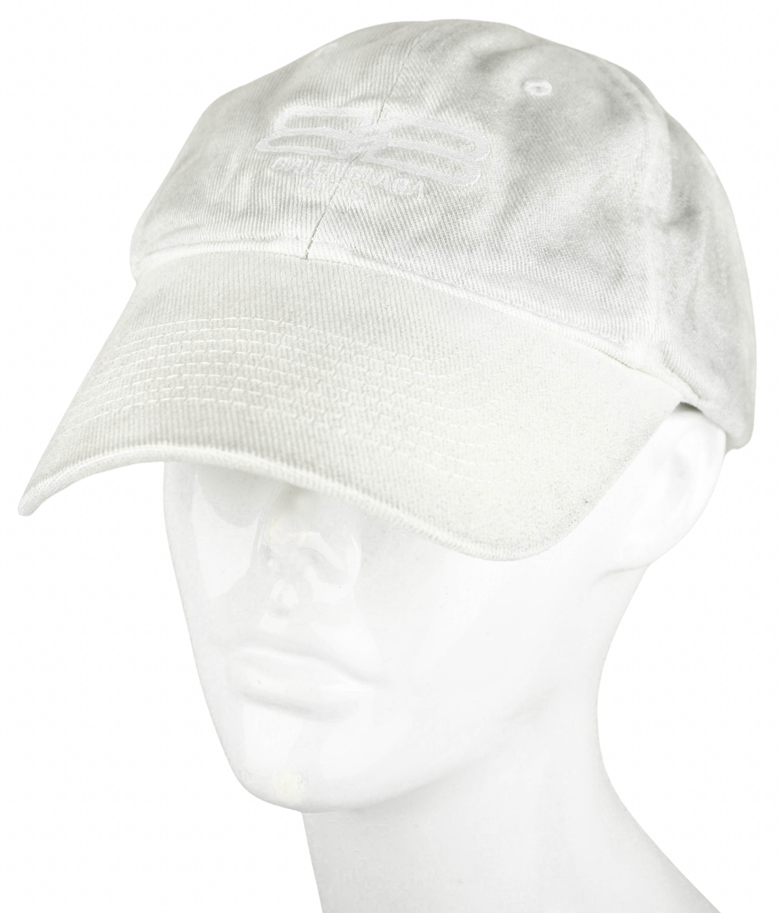 Balenciaga Embroidered BB Logo Hat in Dirty White
