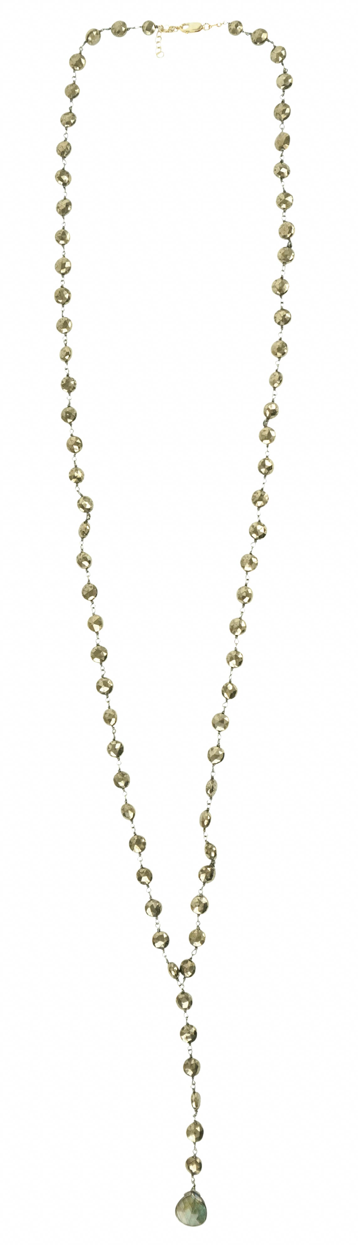 Ela Rae Yaeli Necklace in Pyrite and Labradorite 2 Ela Rae Yaeli Necklace in Pyrite and Labradorite