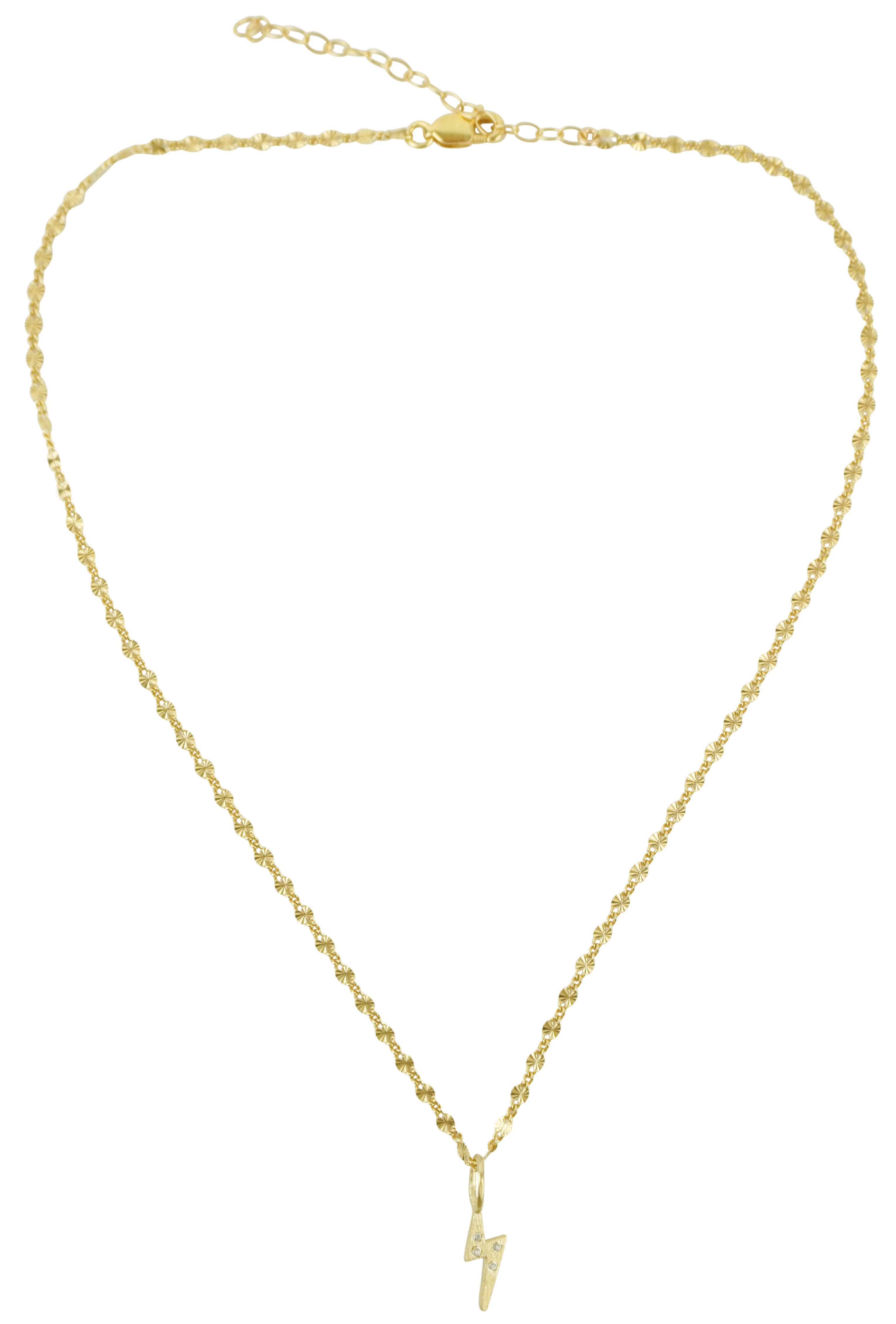 Ela Rae Mini Lightning Bolt Charm Necklace in Gold 1 Ela Rae Mini Lightning Bolt Charm Necklace in Gold