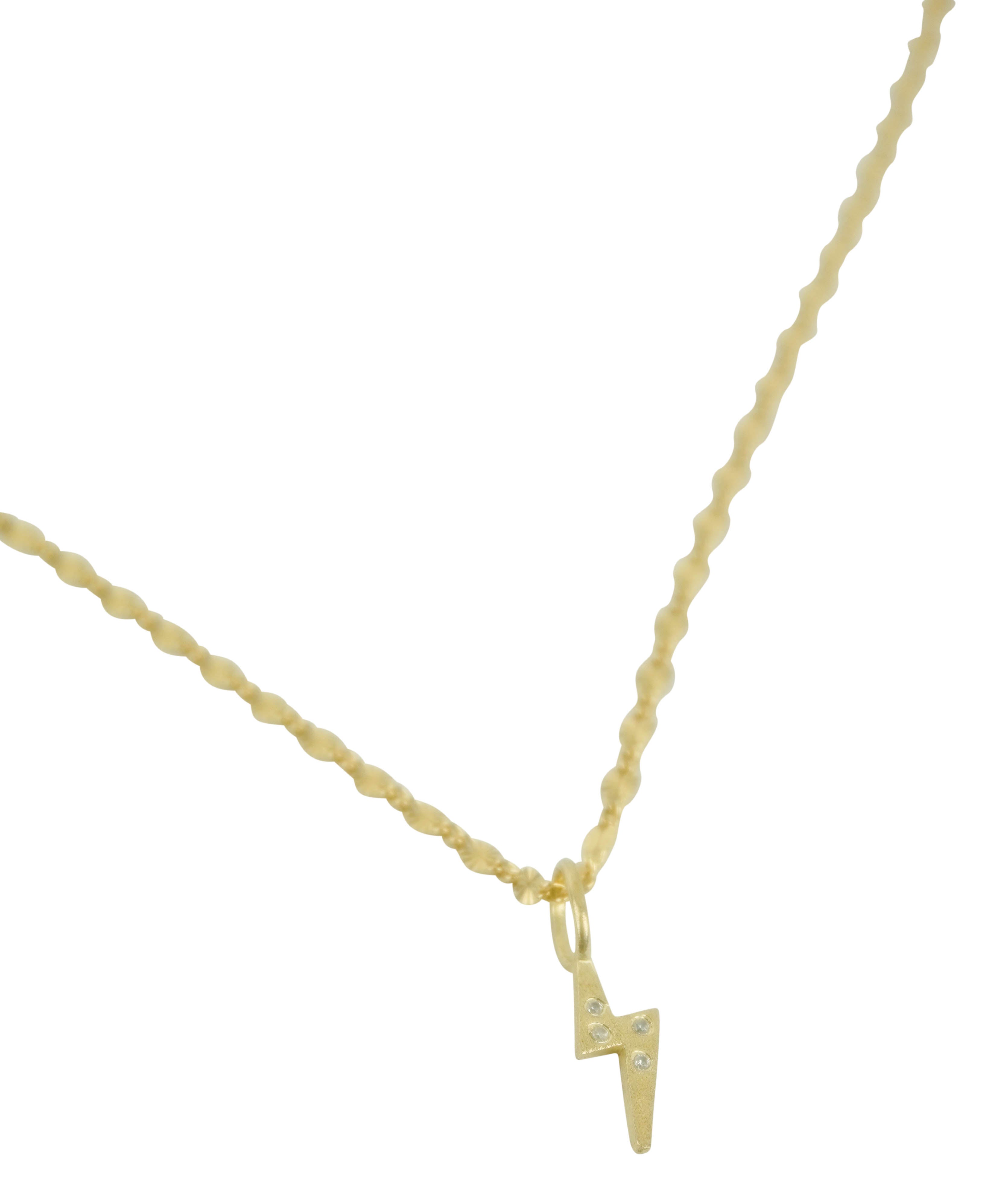 Ela Rae Mini Lightning Bolt Charm Necklace in Gold 5 Ela Rae Mini Lightning Bolt Charm Necklace in Gold
