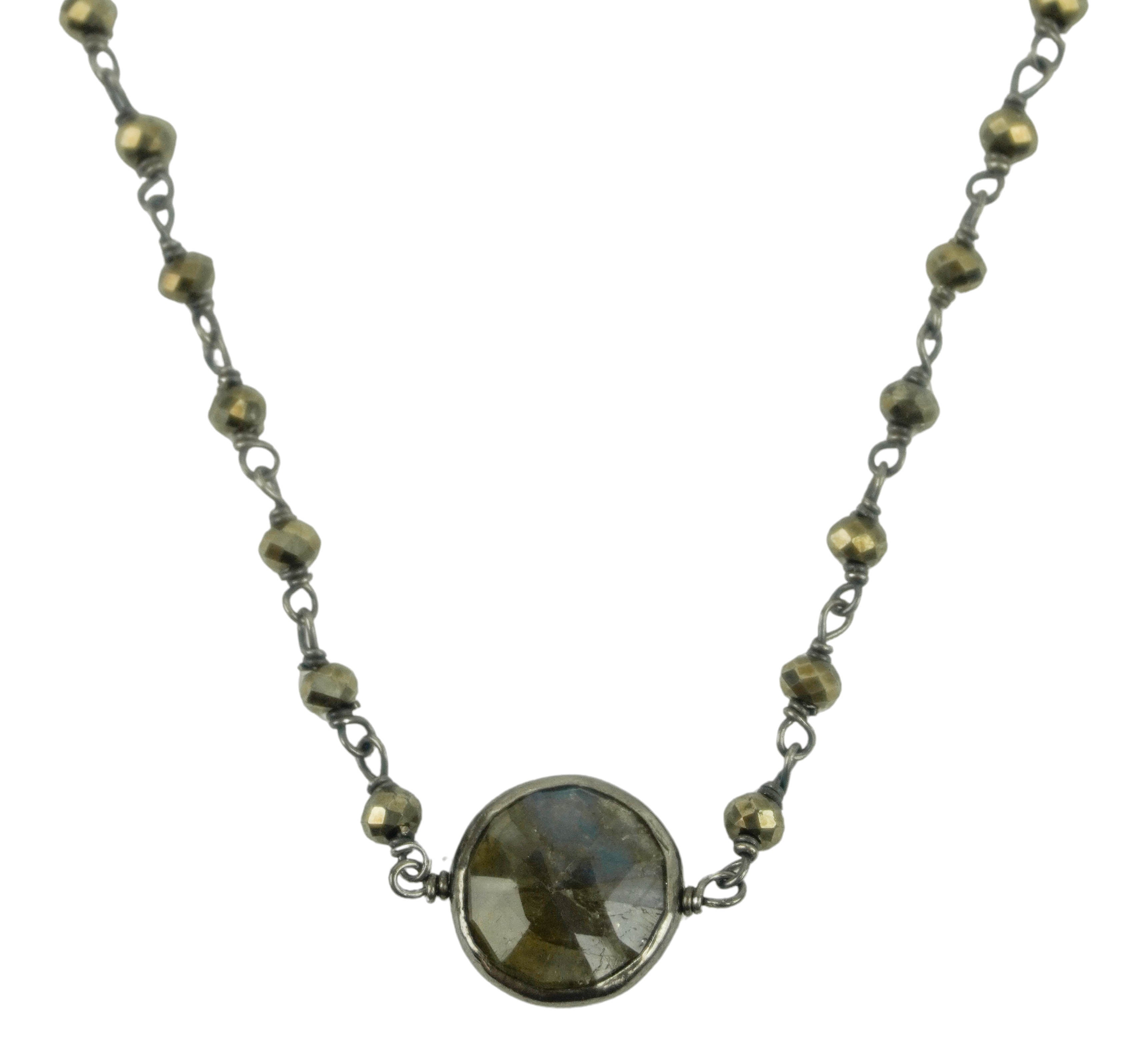Ela Rae Libi Necklace in Labradorite and Pyrite 2 Ela Rae Libi Necklace in Labradorite and Pyrite