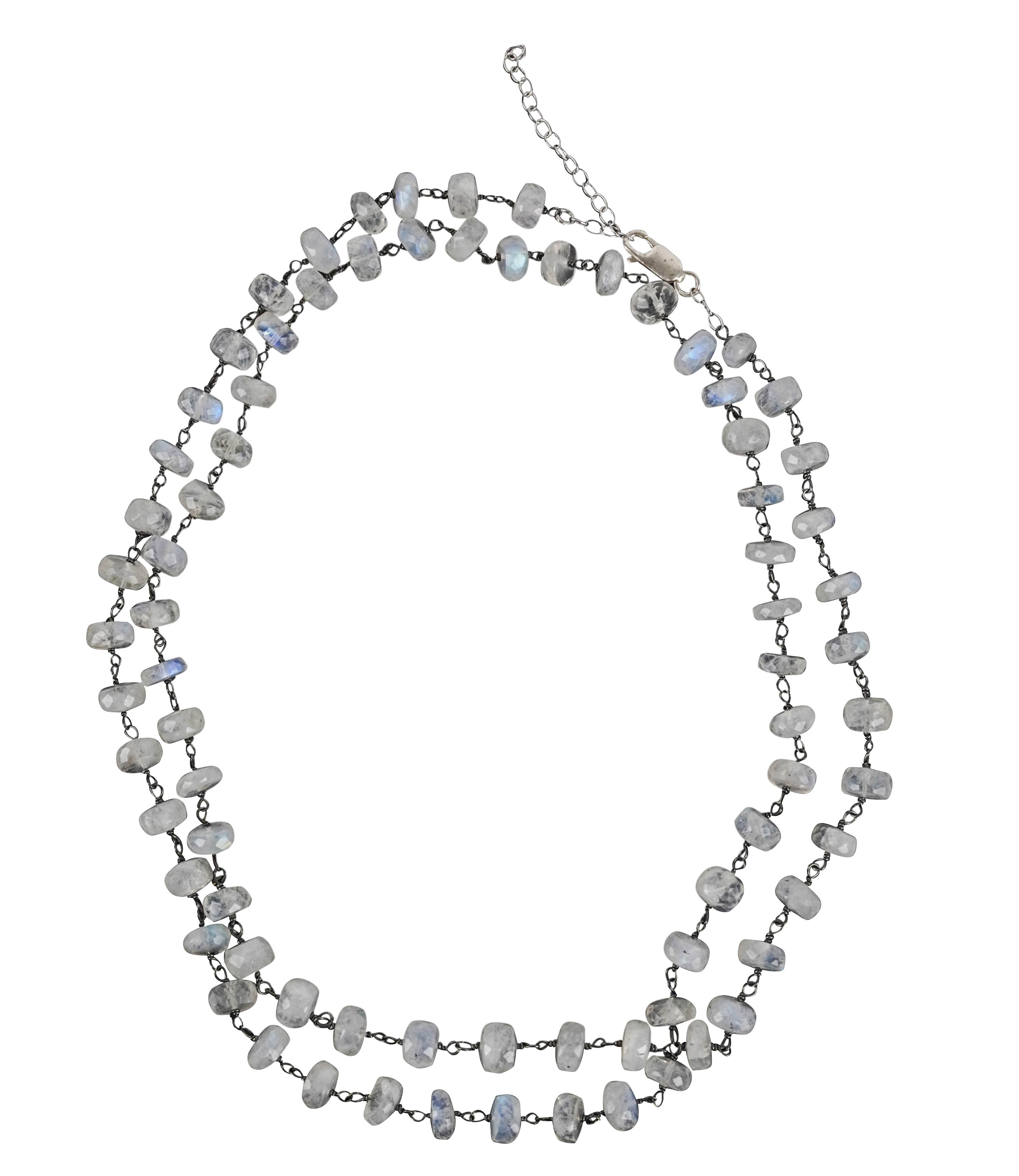Ela Rae Diana Grand Necklace in Rainbow Moonstone 1 Ela Rae Diana Grand Necklace in Rainbow Moonstone