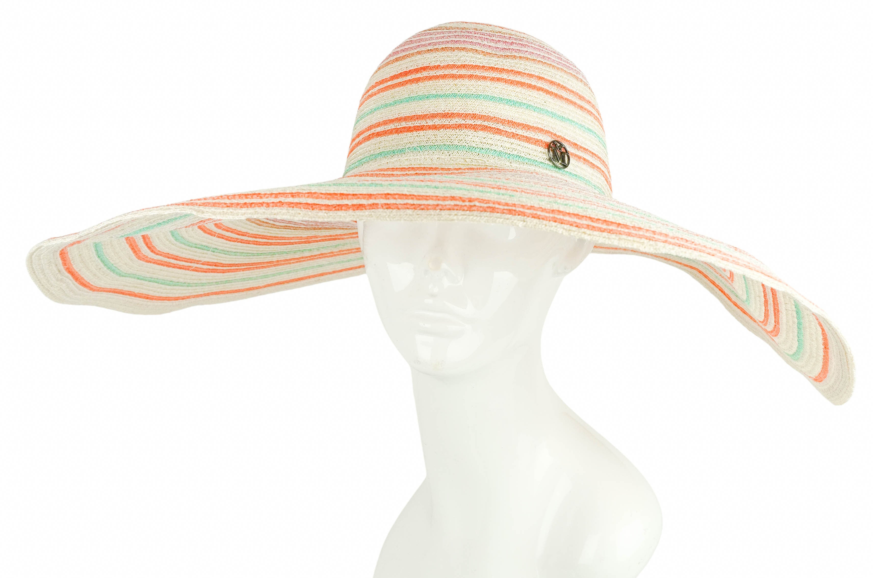 Maison Michel Blanche XXL Hat in Multi Stripes